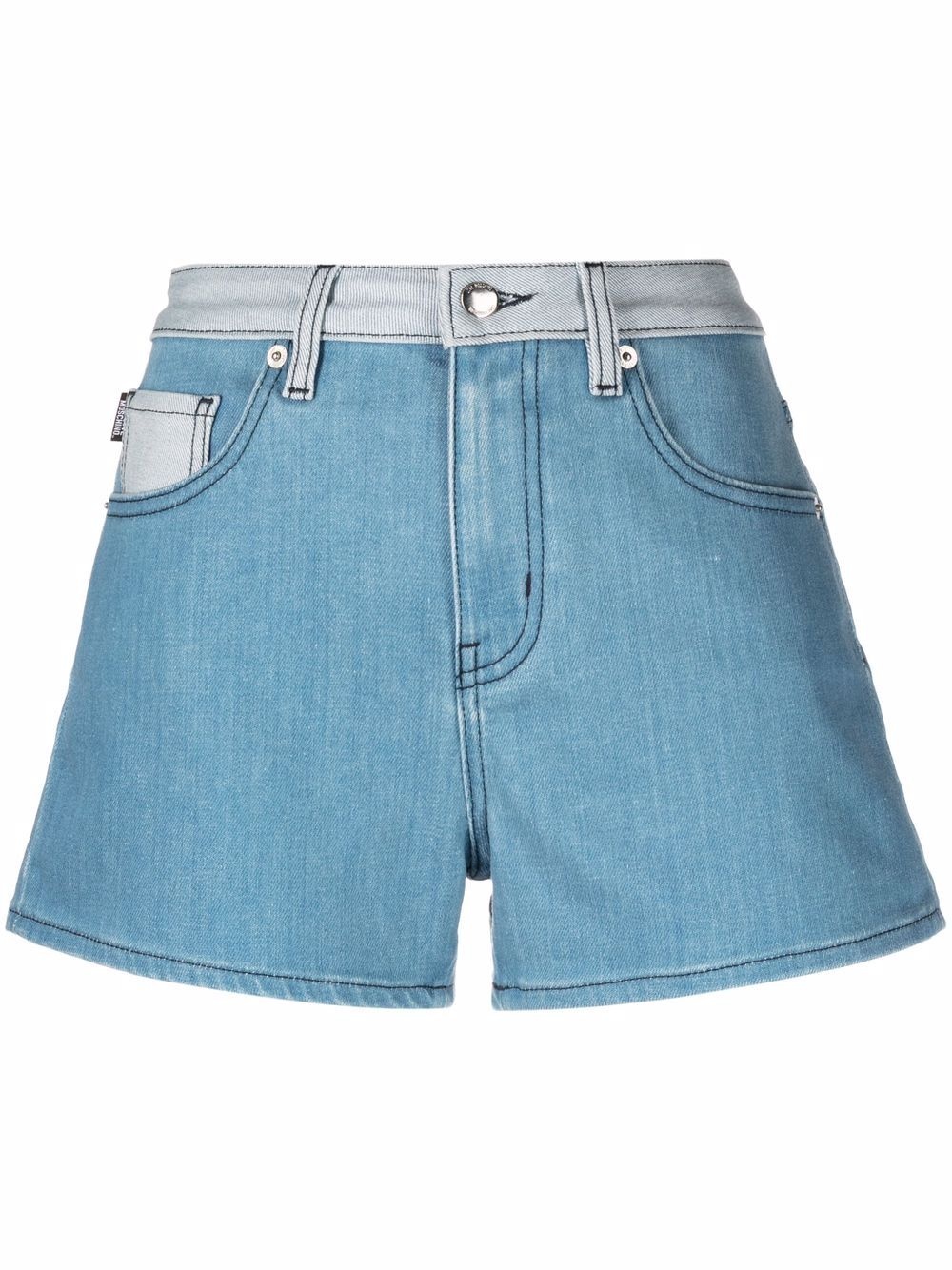 high-waisted denim shorts - 1