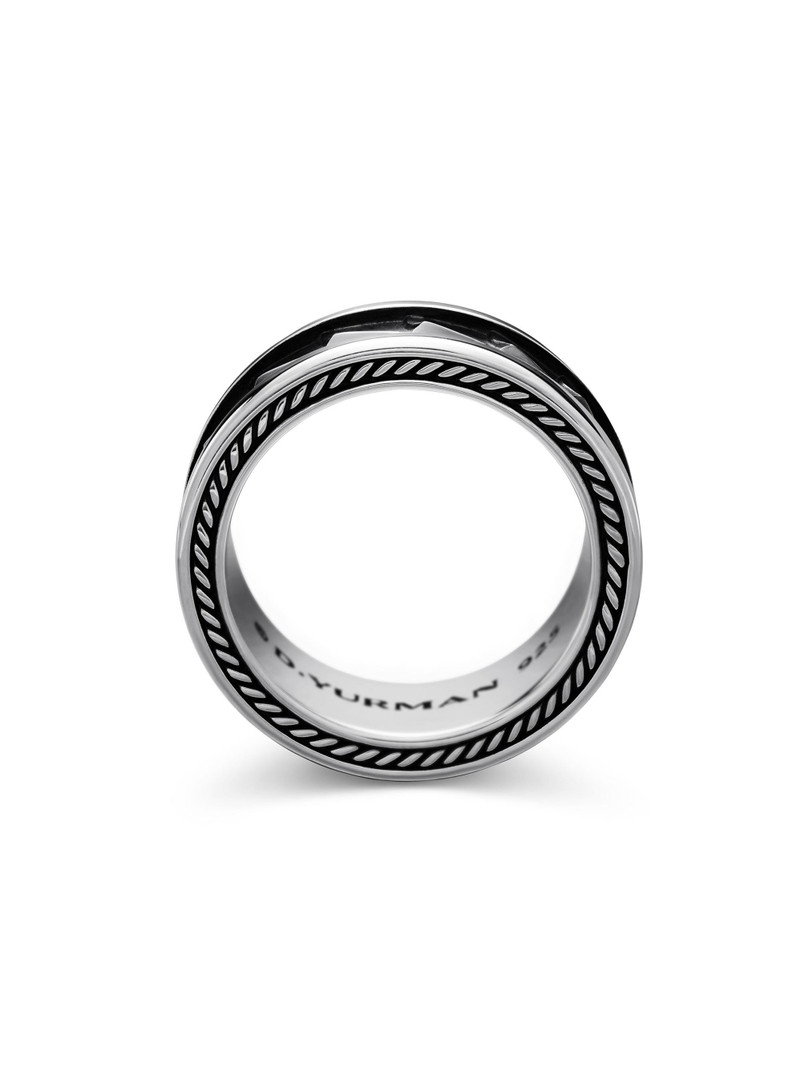 Men's Armory Band Ring in Sterling Silver, 9MM - Gunmetal 5
