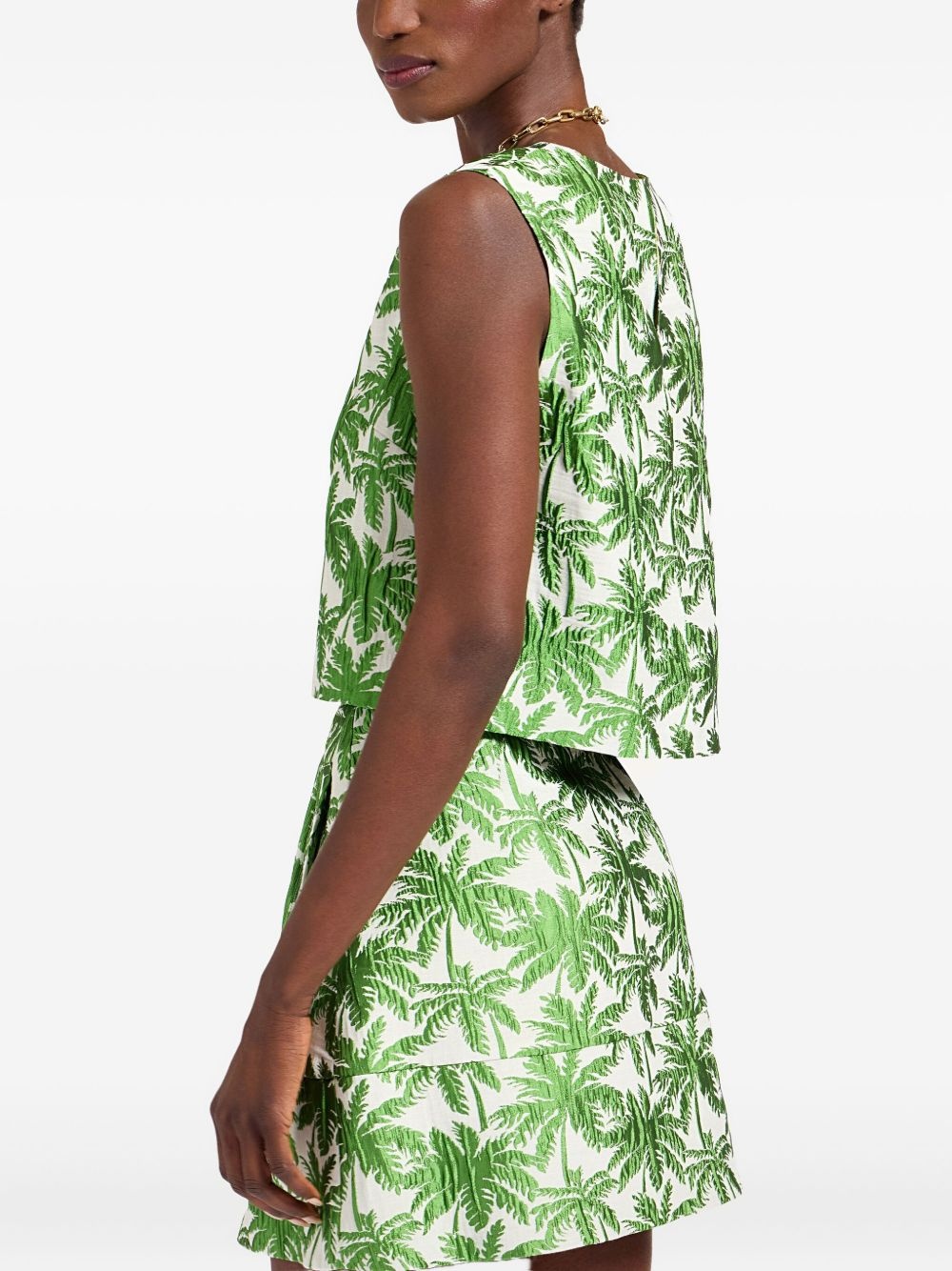 Aria palm-print cropped top - 2
