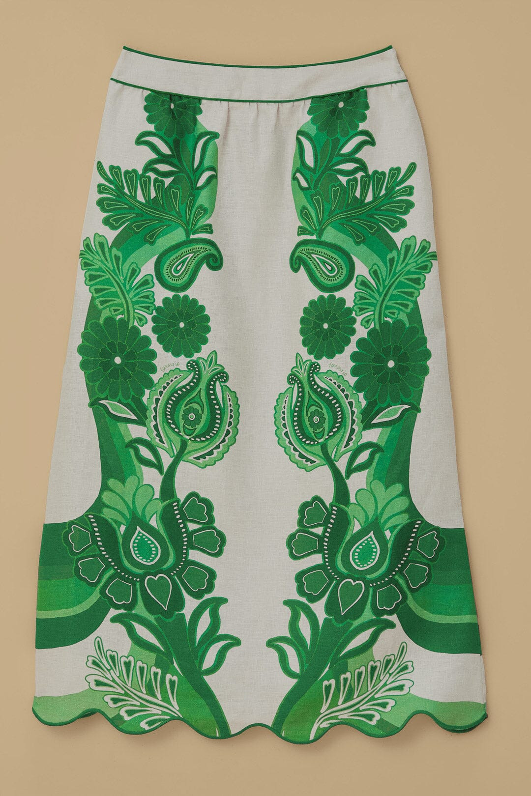 Green Color Festival Euroflax™ Midi Skirt - 7