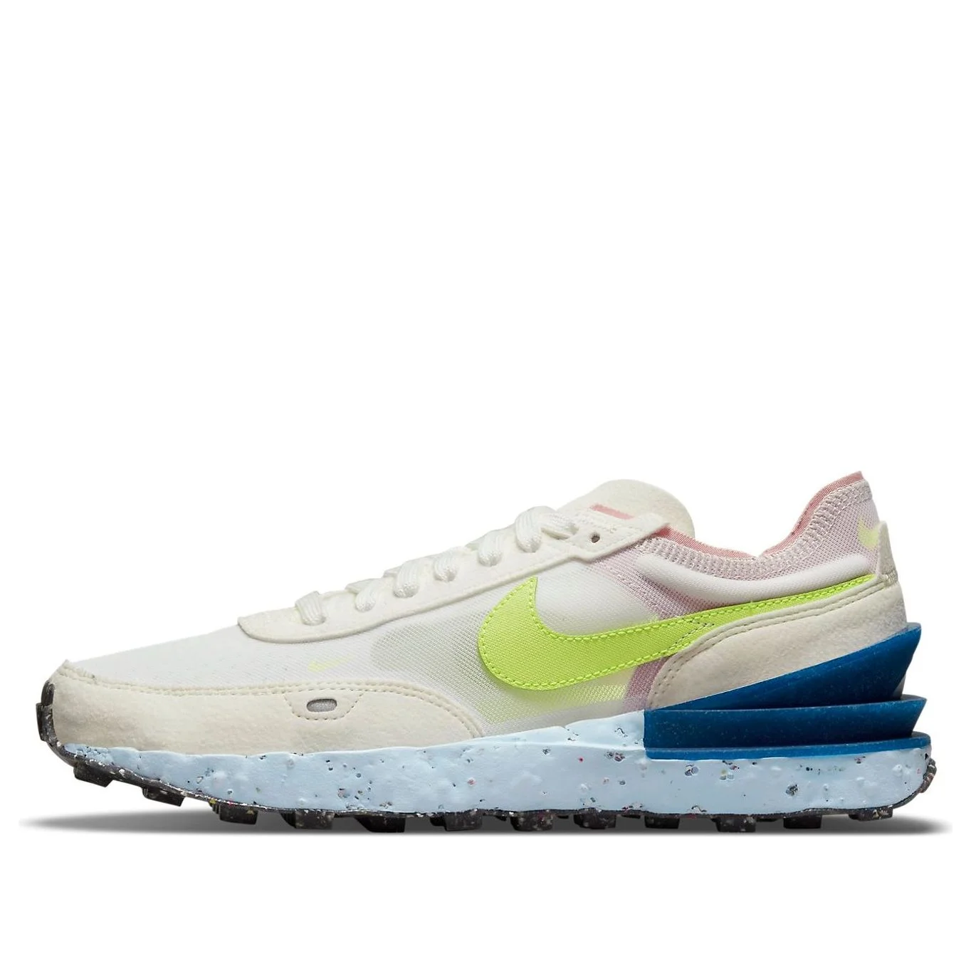(WMNS) Nike Waffle One Crater Sneakers White/Green/Blue DJ9640-100 - 1