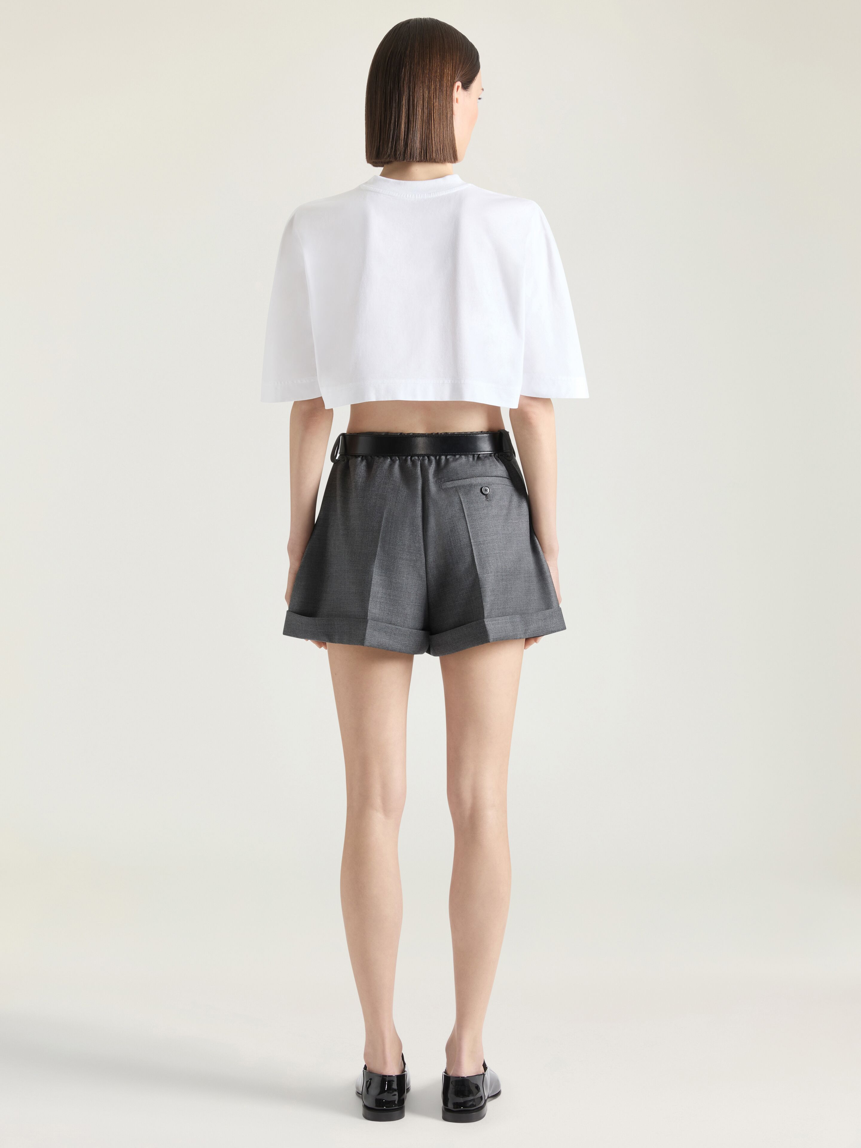 DOUBLE PLEAT SHORTS IN WOOL - 4