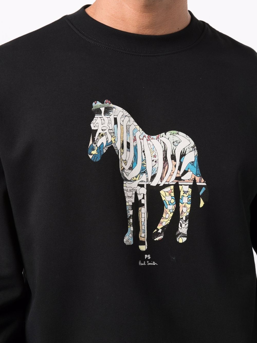 zebra-print organic cotton sweatshirt - 5