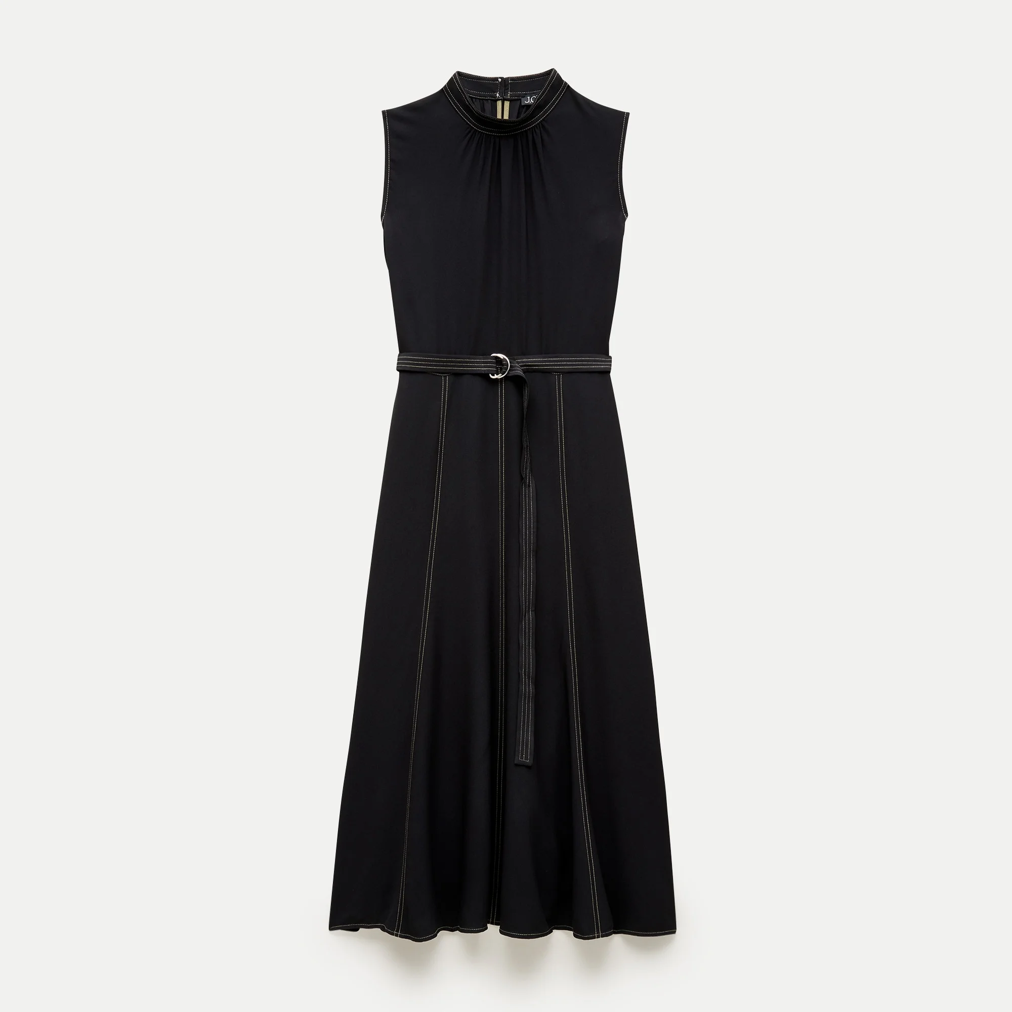 Mockneck midi dress in viscose crepe - 1