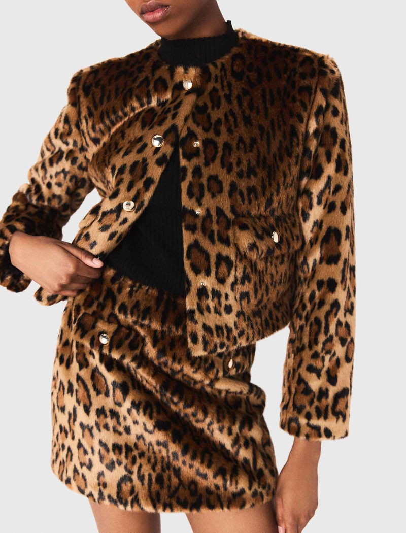 Leopard faux fur jacket 6