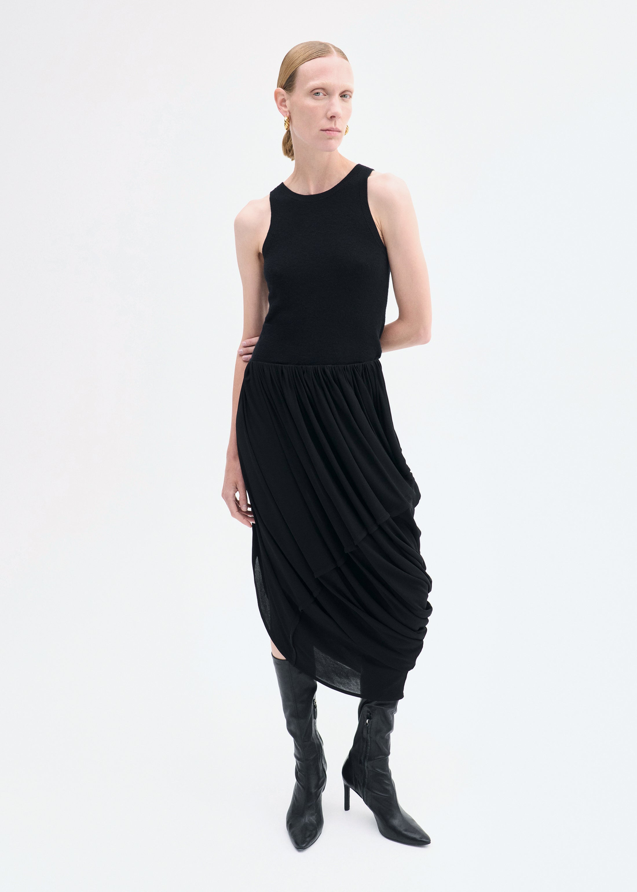 Draped Skirt in Viscose Jersey - 2