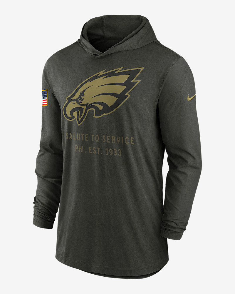 Philadelphia Eagles Salute to Service Sideline Men’s Nike Dri-FIT NFL Long-Sleeve Hooded Top 1