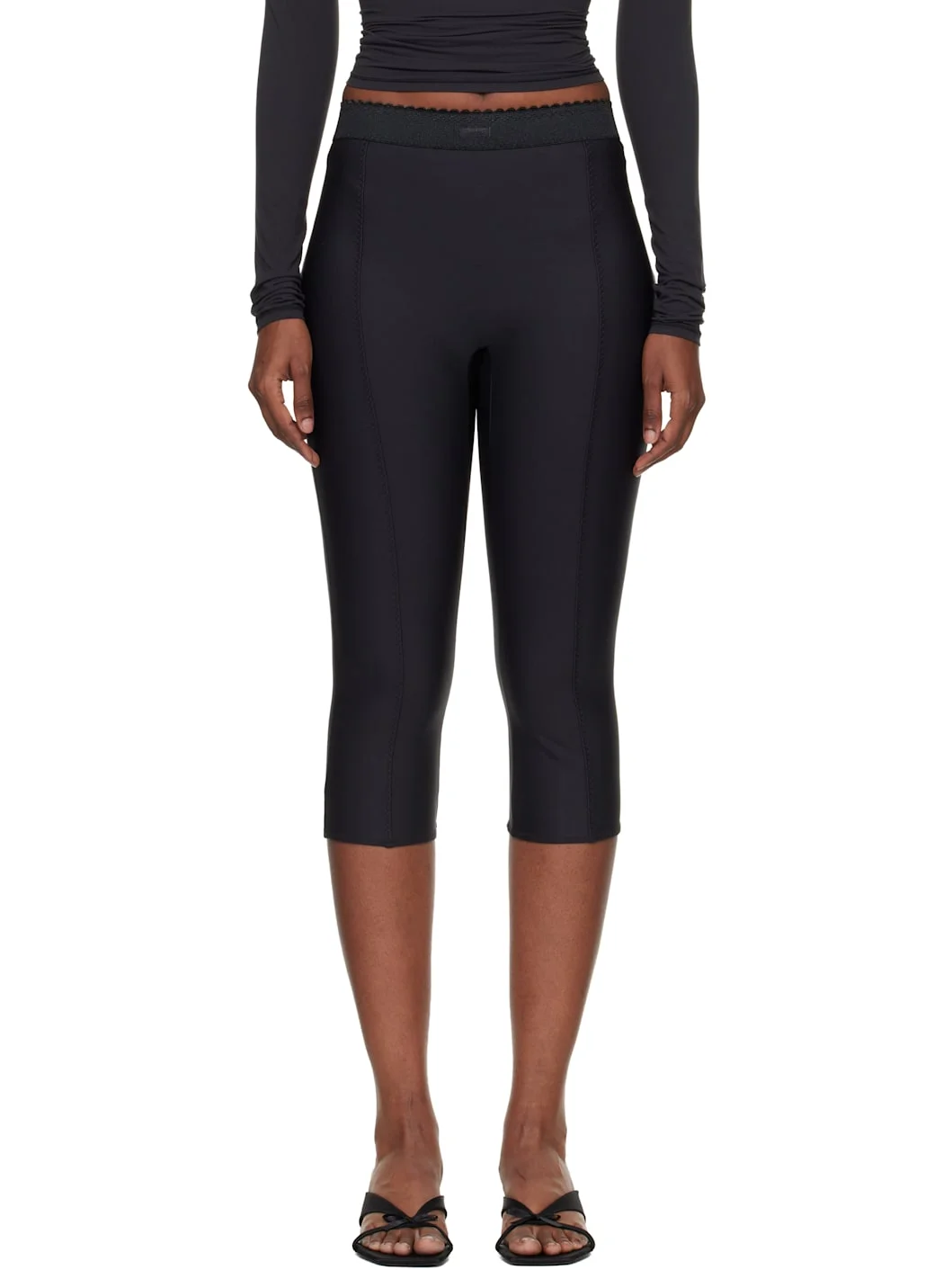 Black SKIMS Body High-Waisted Capri Leggings - 1