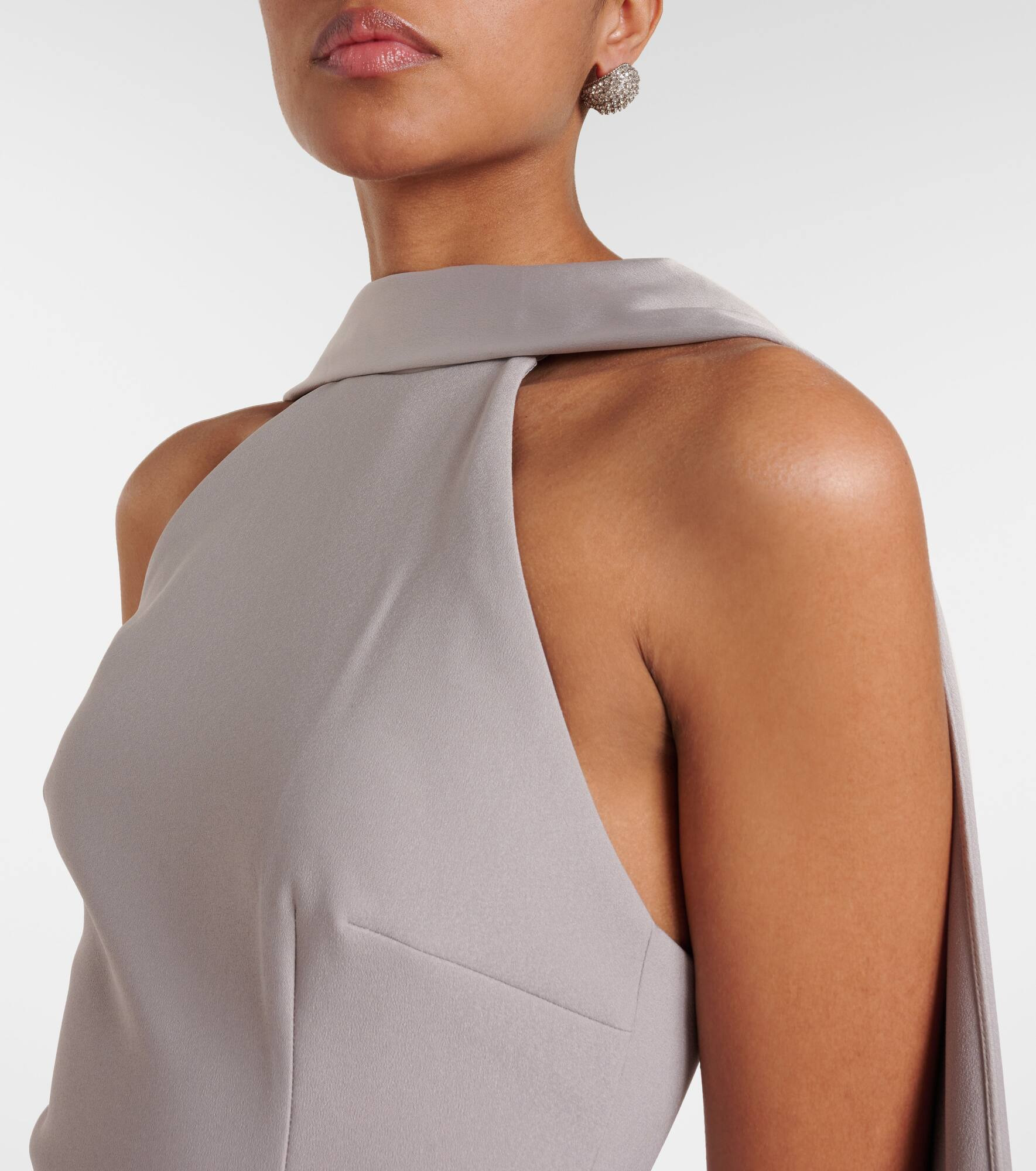 Cece satin and crêpe gown - 4