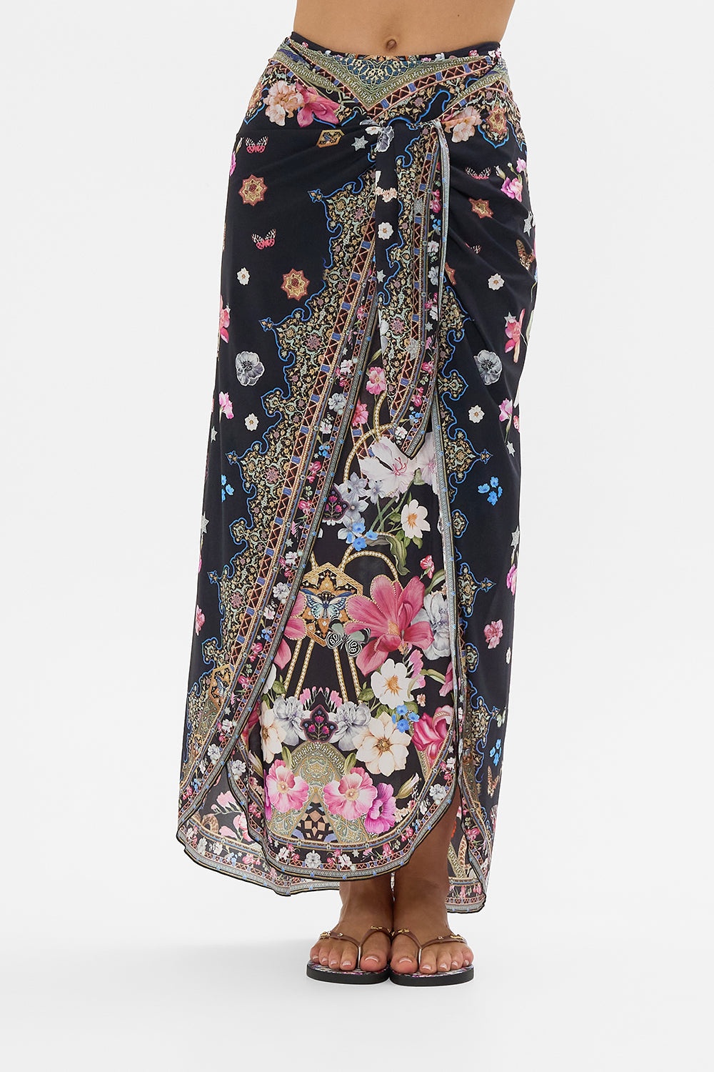 LAYERED LONG SARONG WITH FRONT TIE - 5