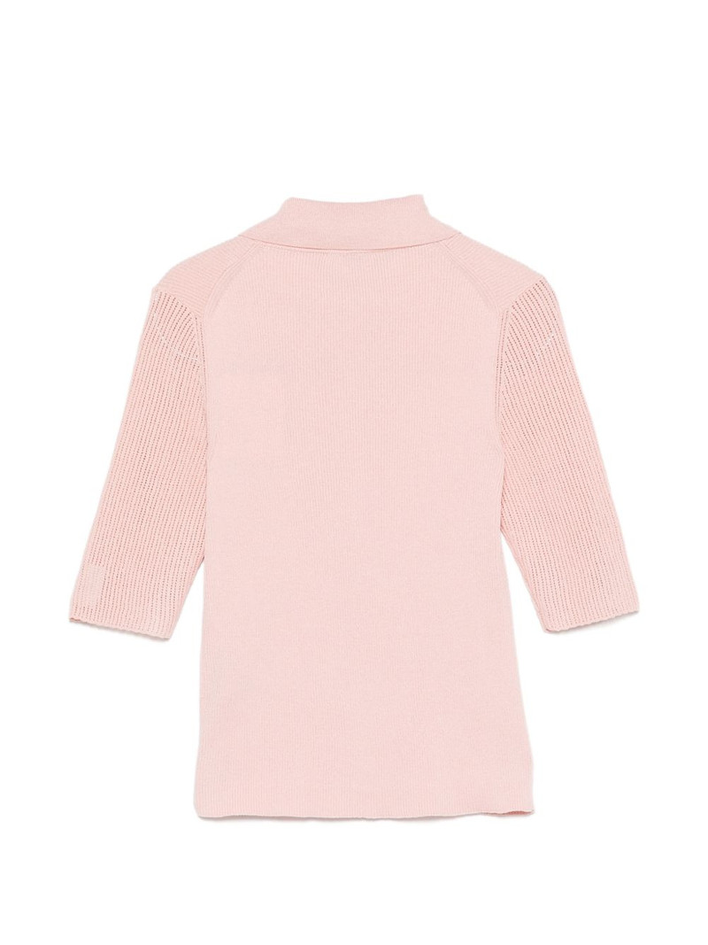 AGNONA ribbed-knit polo top outlook