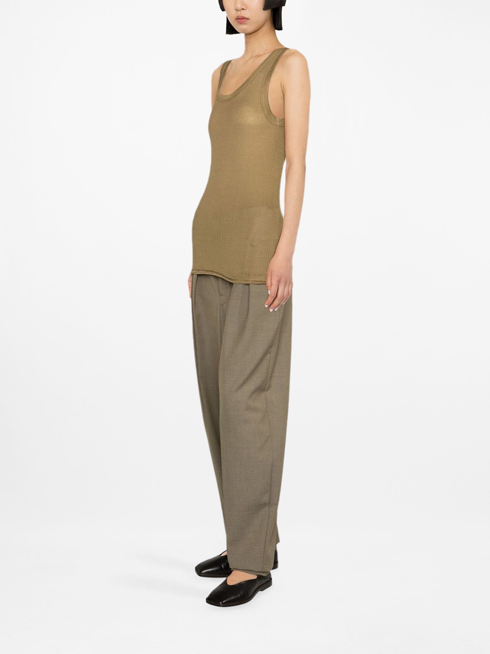 ribbed silk-jersey tank top - 3