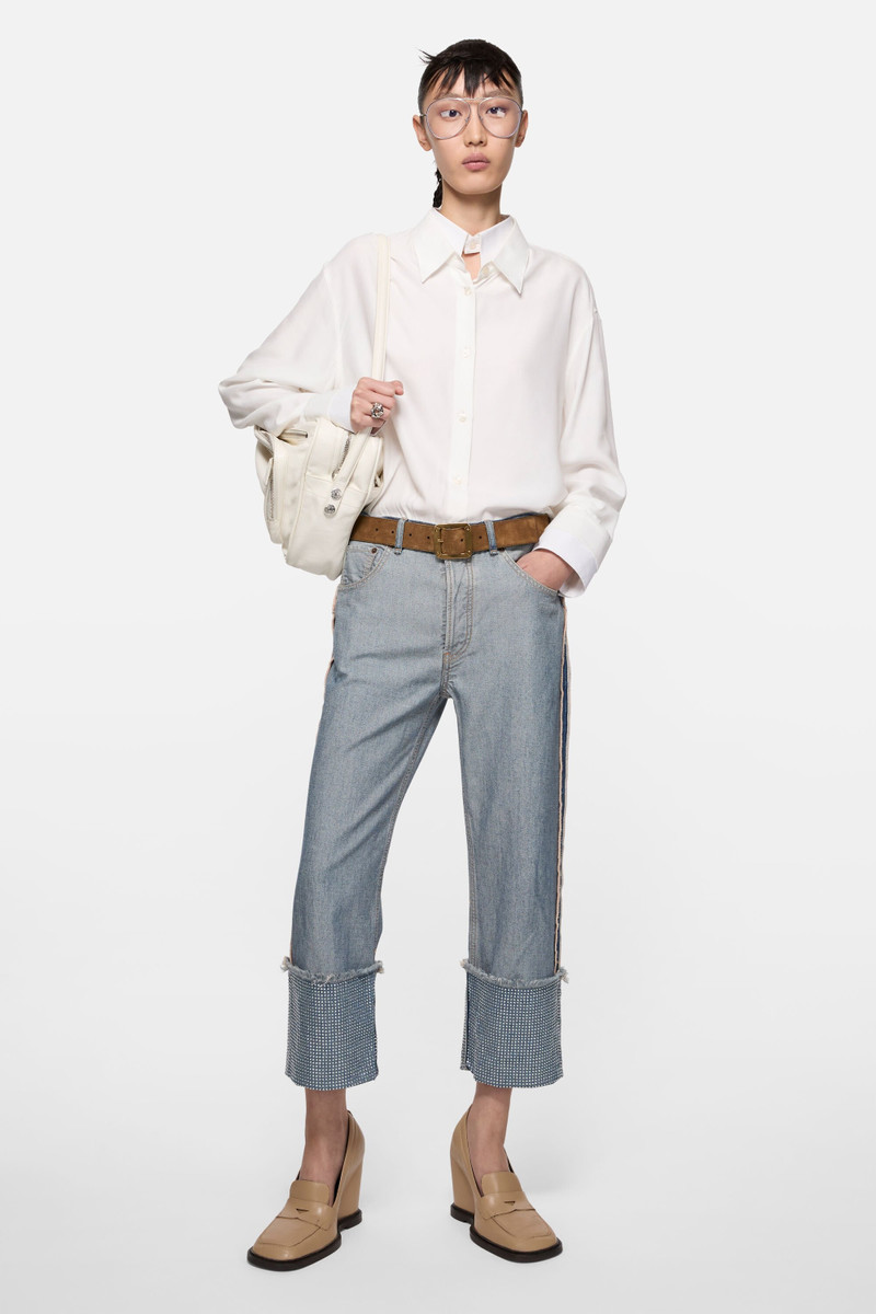 Acne Studios Denim rhinestone trousers - Mid blue outlook