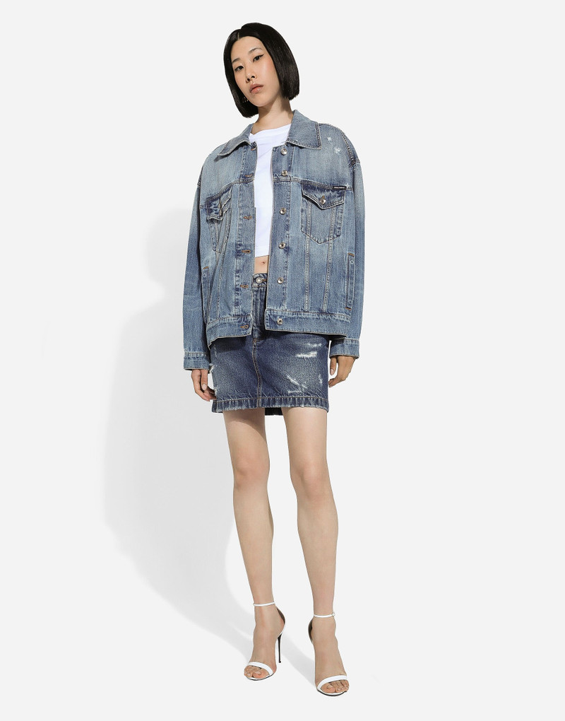 Dolce & Gabbana Denim jacket with branded plate outlook