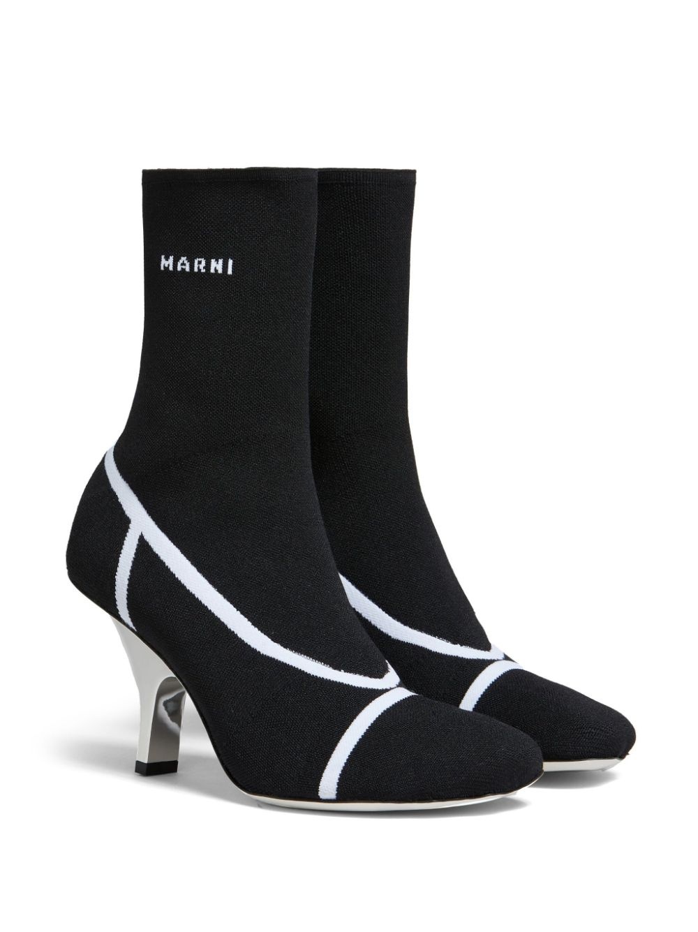 logo intarsia-knit ankle boots - 2