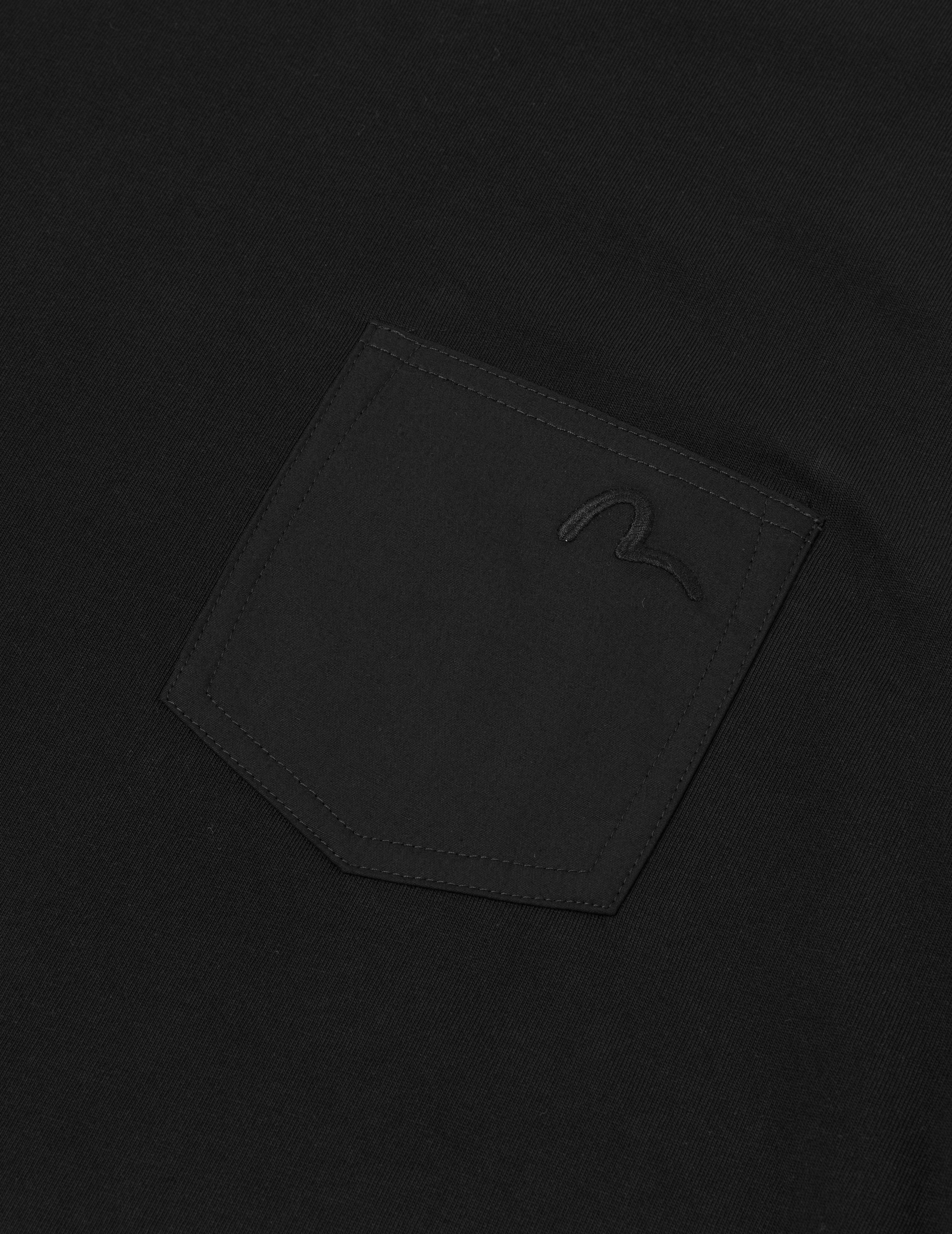 Seagull Embroidery Stitching Pocket Relax Fit T-Shirt - 5