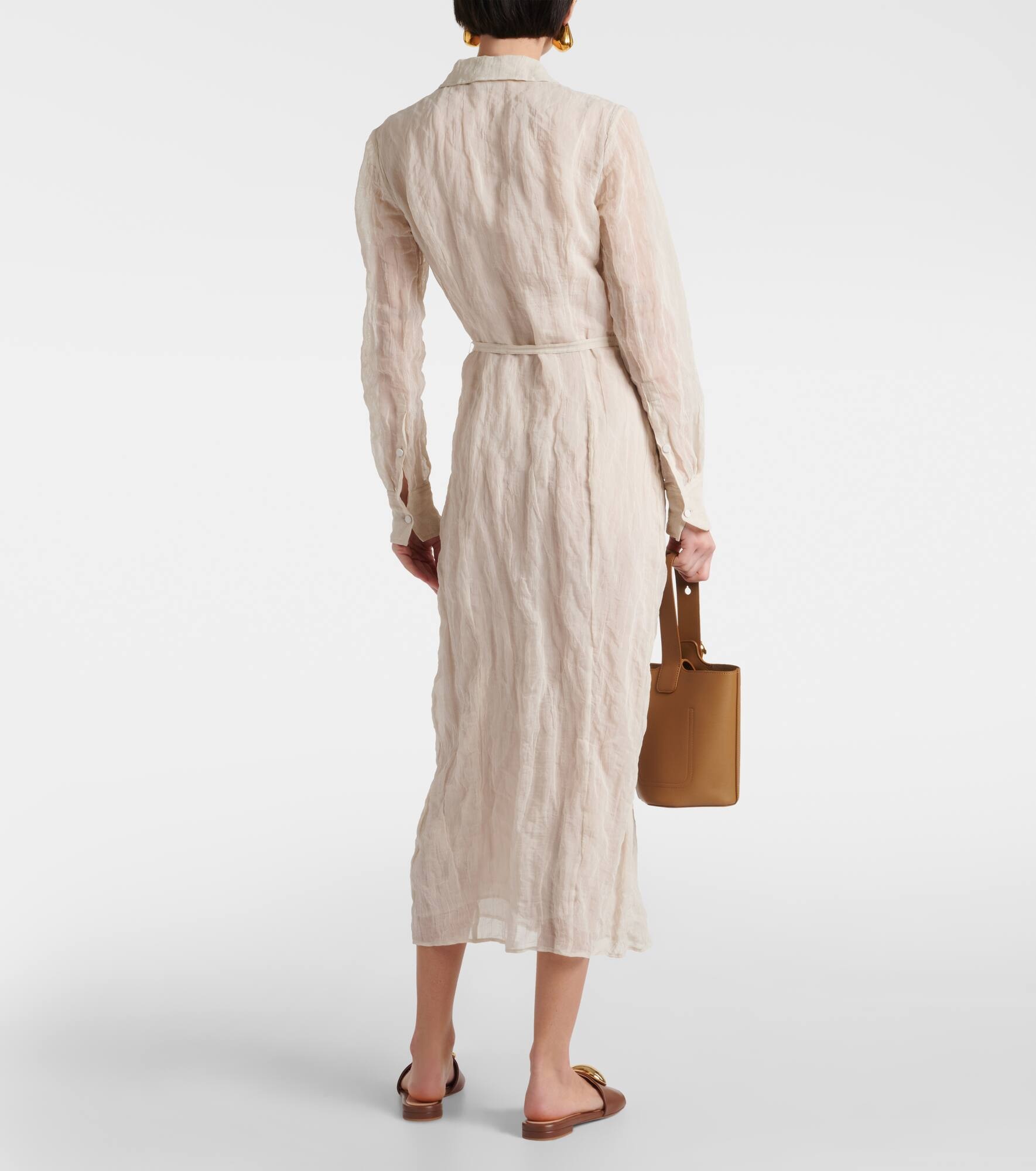 Agnes cotton and silk shirt dress - 3