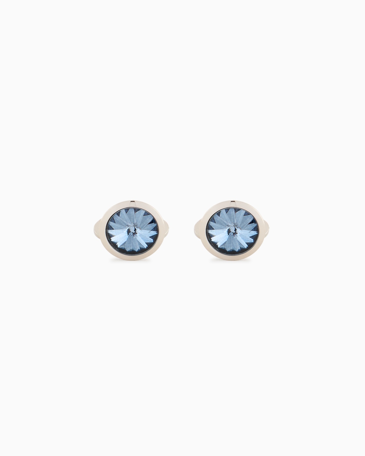 STERLING SILVER CUFFLINKS WITH A COLOURED CRYSTAL - 1