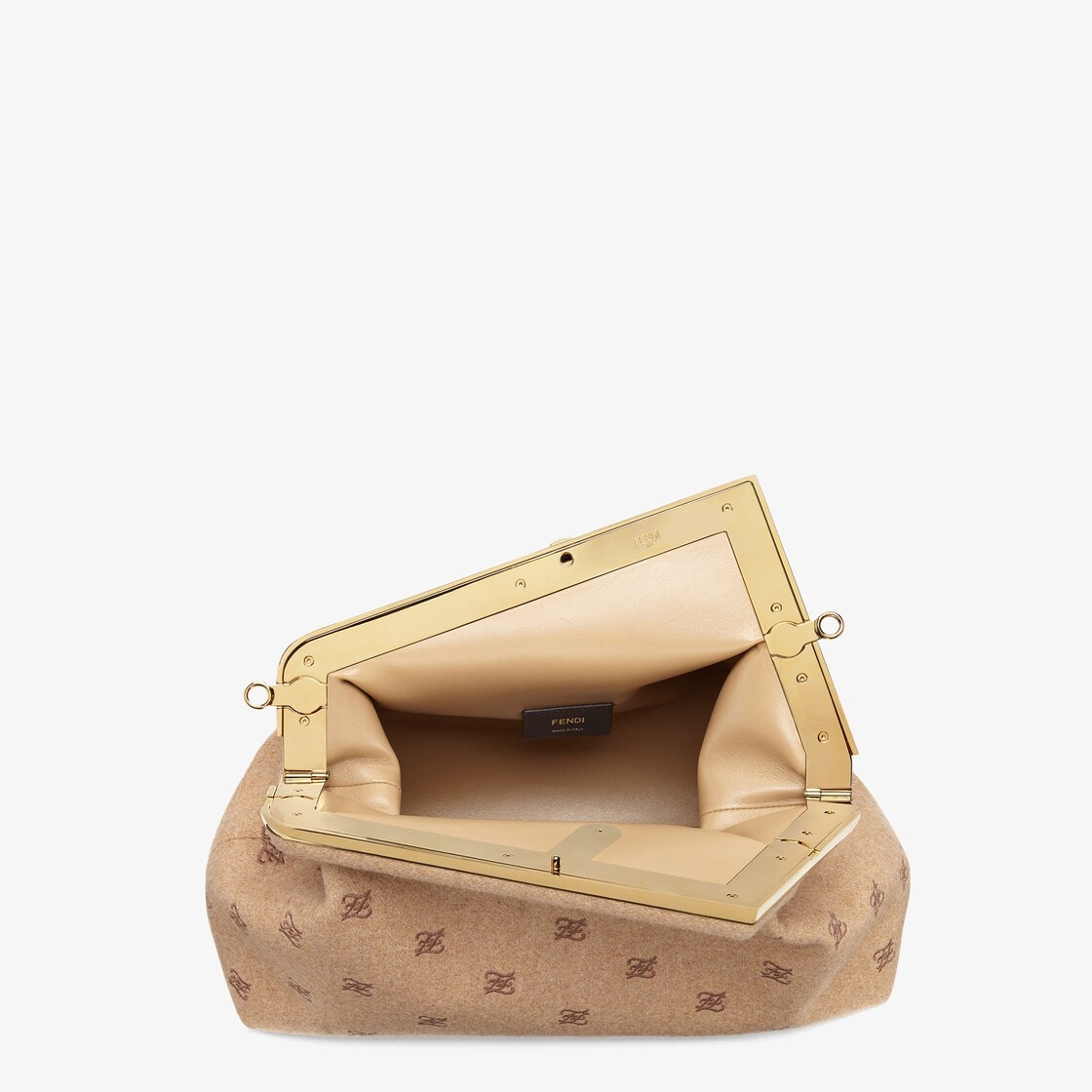 Beige flannel bag with embroidery - 4