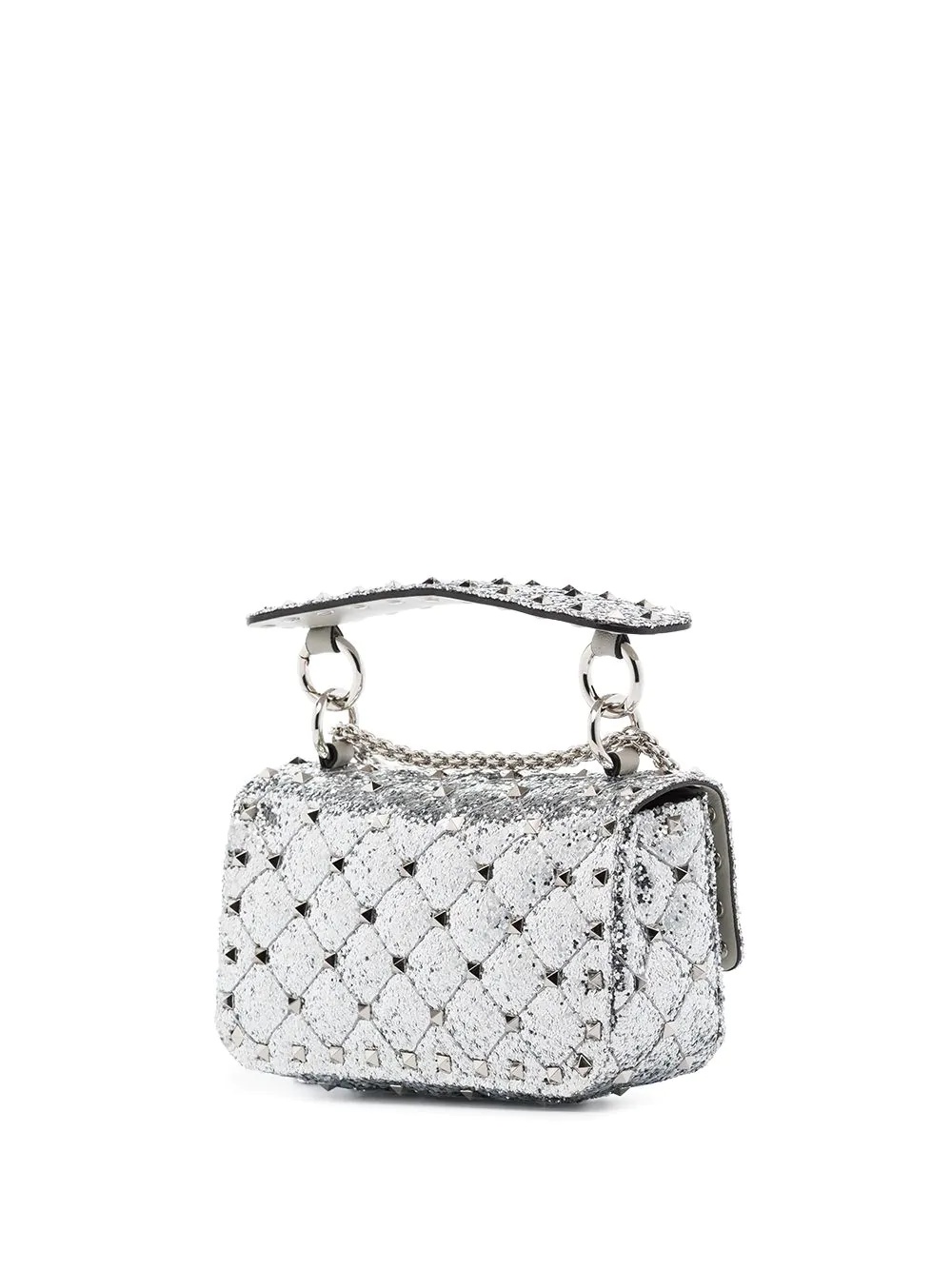 Rockstud Spike glitter-effect mini bag - 3