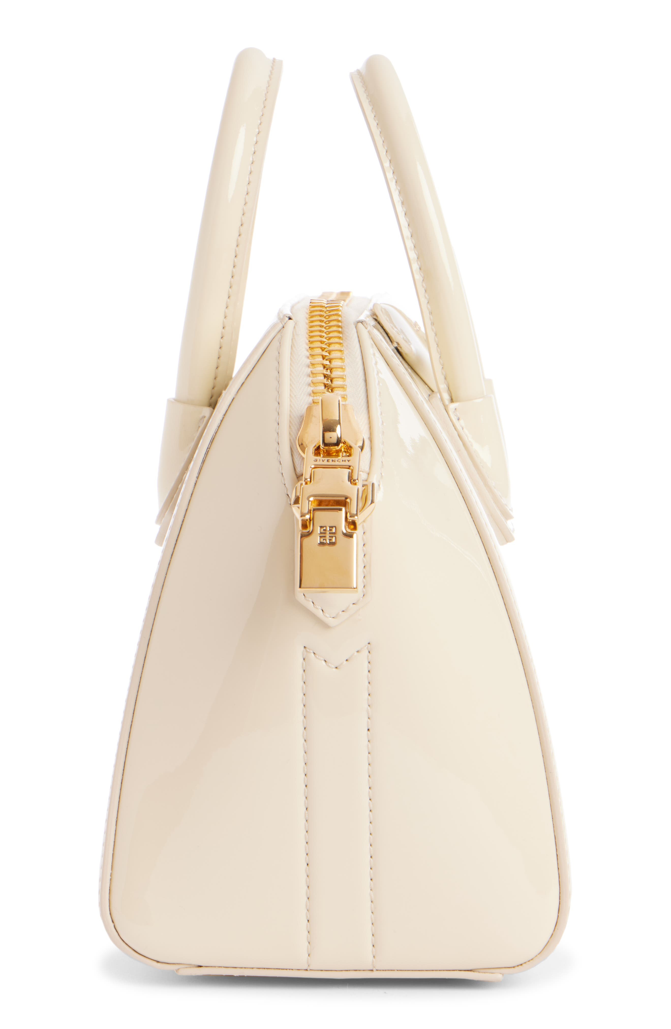 Givenchy Mini Antigona Patent Leather Satchel in 156-Cream at Nordstrom - 4