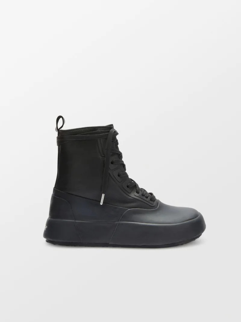 LEATHER MIX HI-TOP SNEAKER - 1