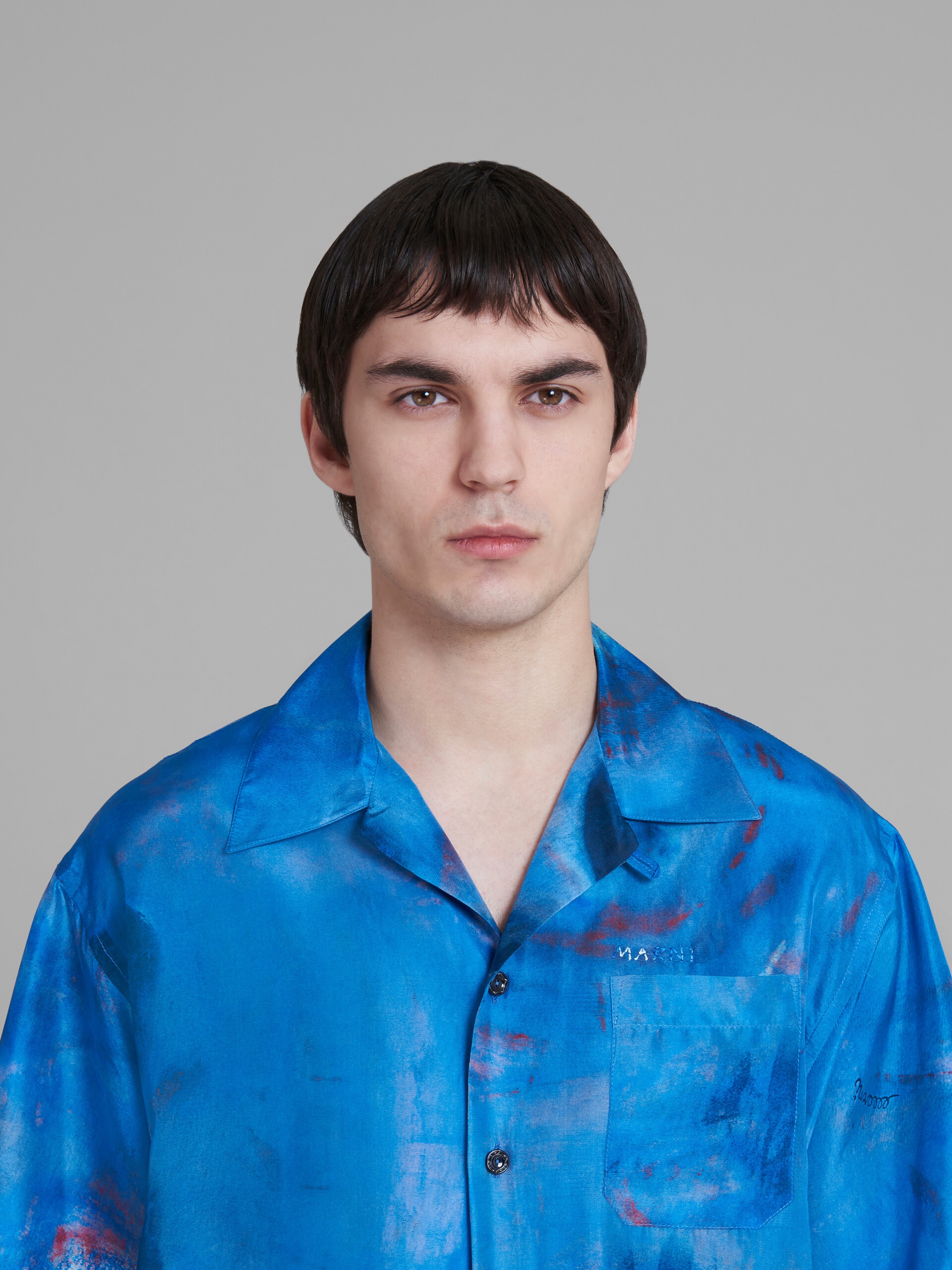 BOWLING SHIRT WITH BUCHI BLU PRINT - 4