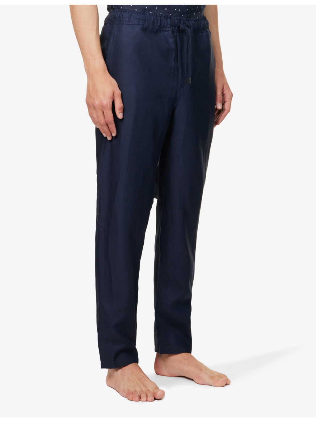 Sydney regular-fit straight-leg linen trousers - 3