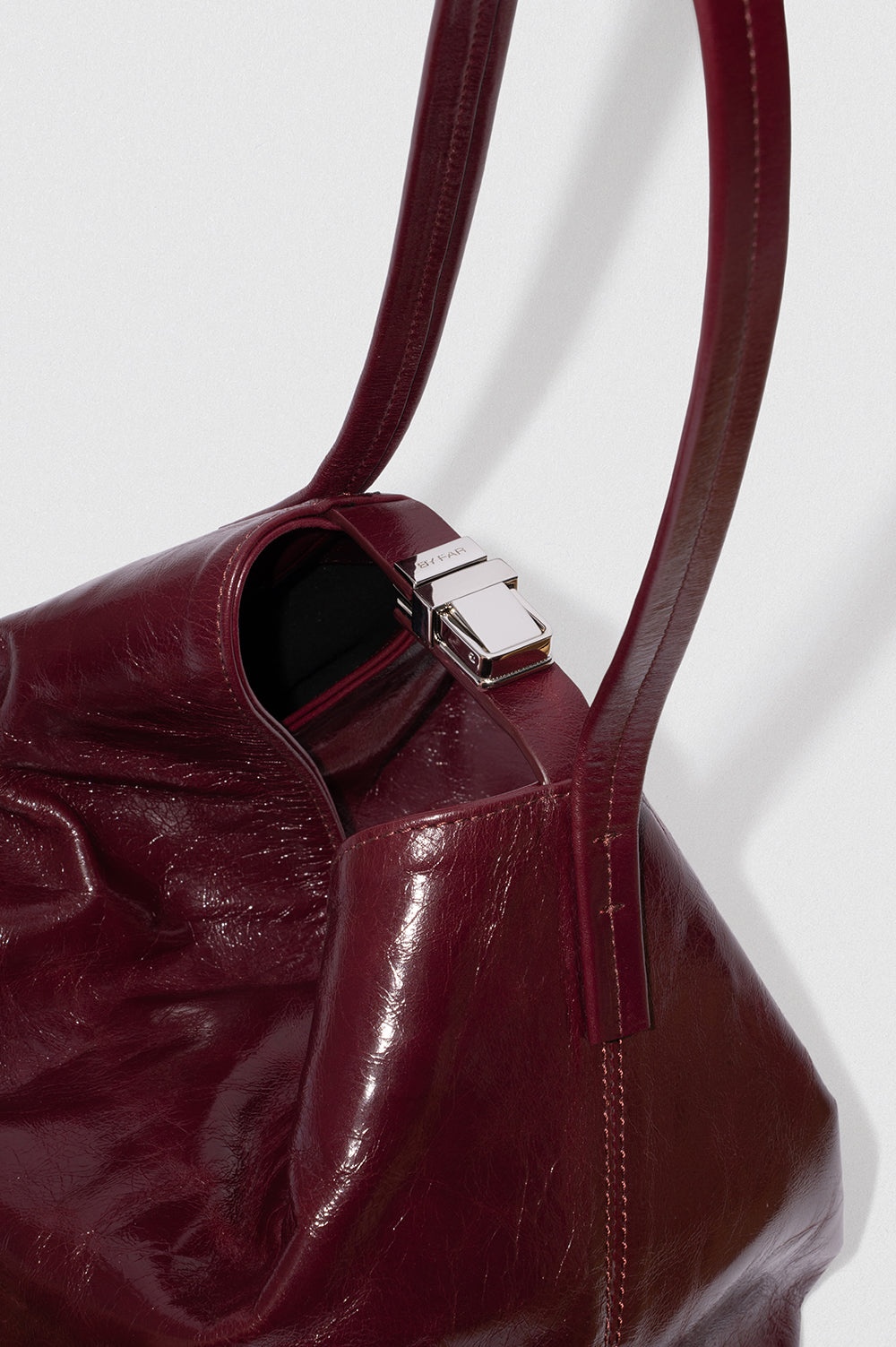 BEA SOUR CHERRY CREASED CALF LEATHER HOBO BAG - 3