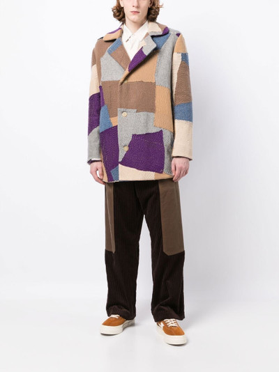 By Walid Jacob patchwork wool coat outlook