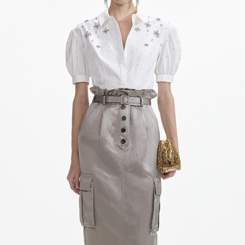 White Cotton Embellished Top 4