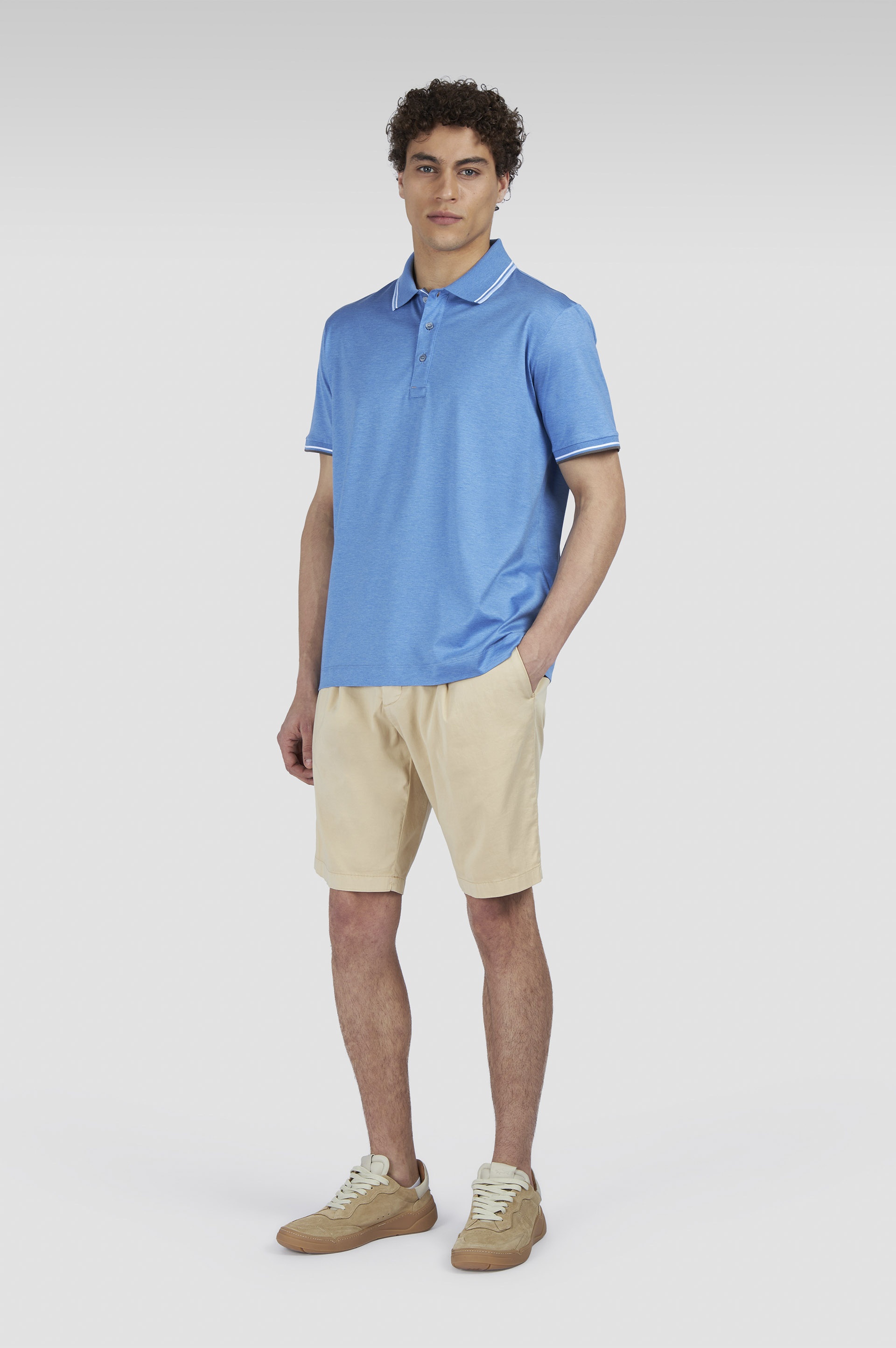 CHINO SILK STRETCH COTTON AND SILK BERMUDA SHORTS - 2