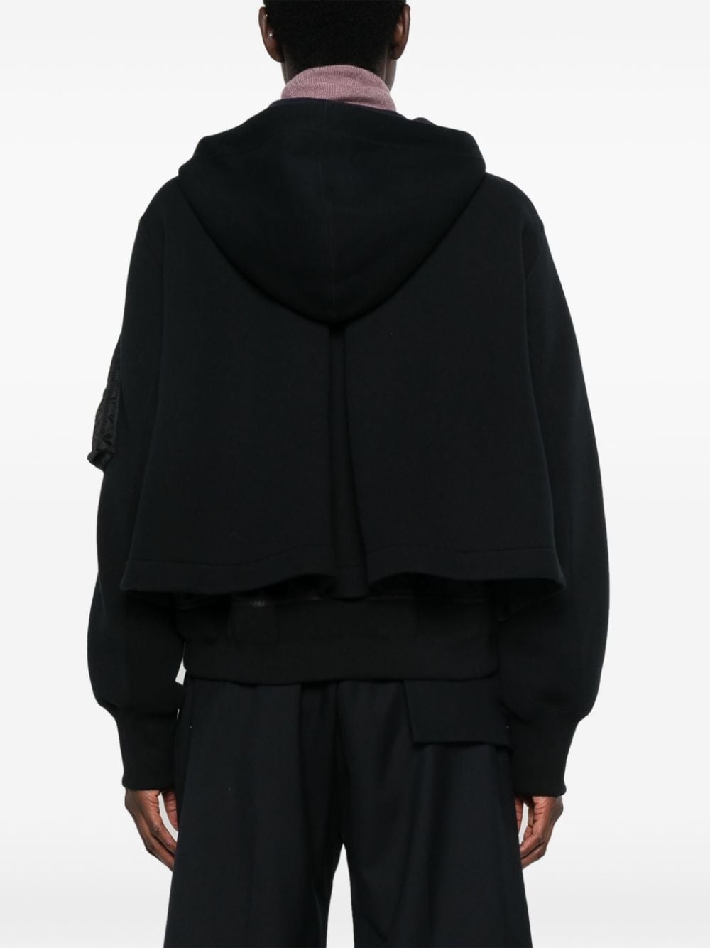 layered-detail hooded bomber jacket - 4