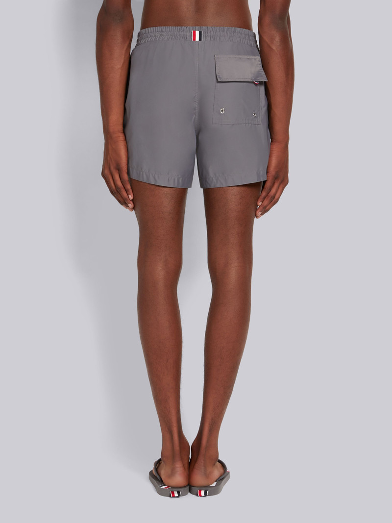 Medium Grey Solid Swim Tech Striped Side Drawstring Waist Swim Short 3