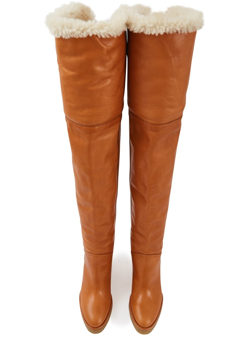 Manon Wedge Thigh Boots - 4