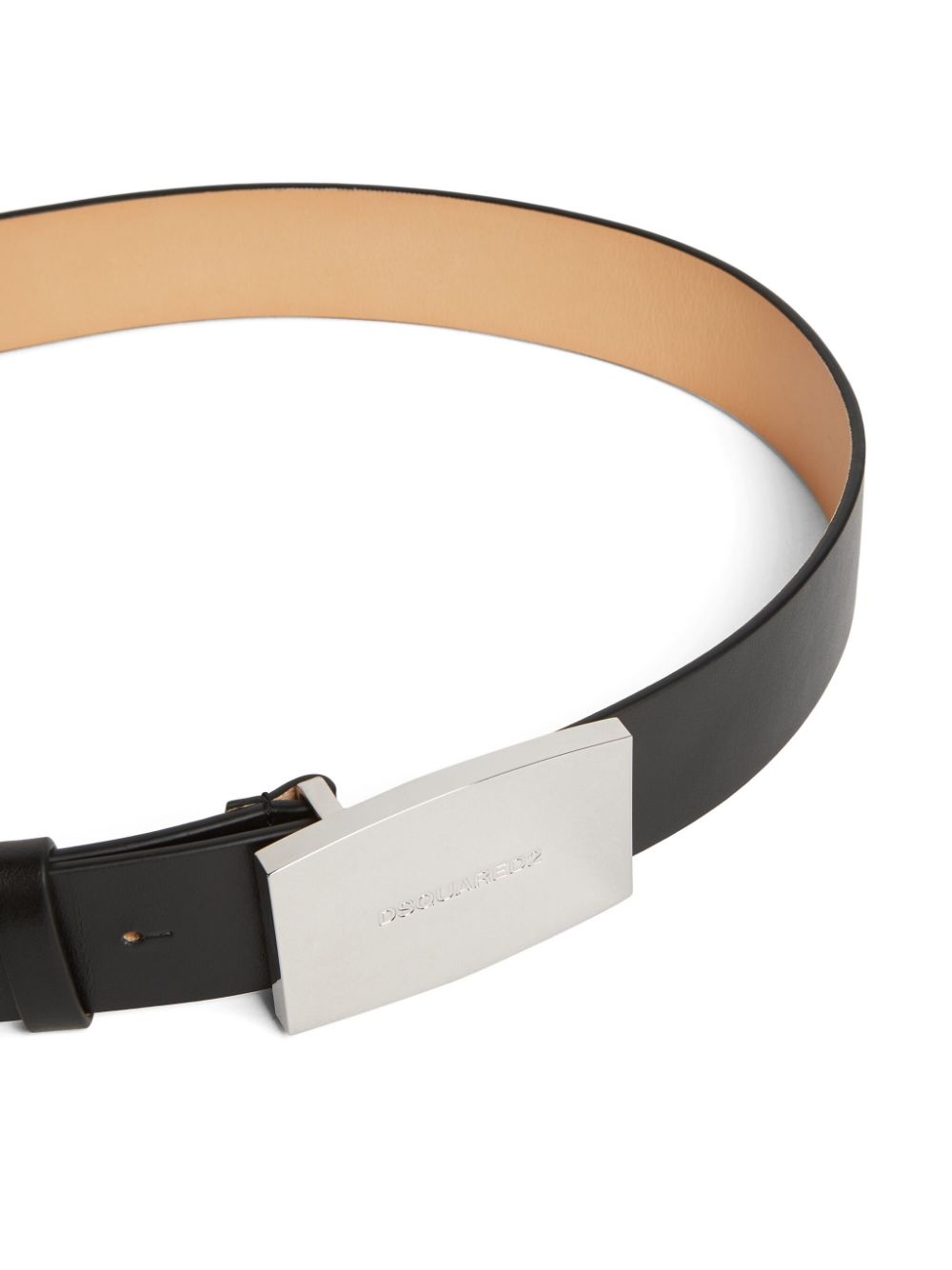 logo-buckle leather belt - 3