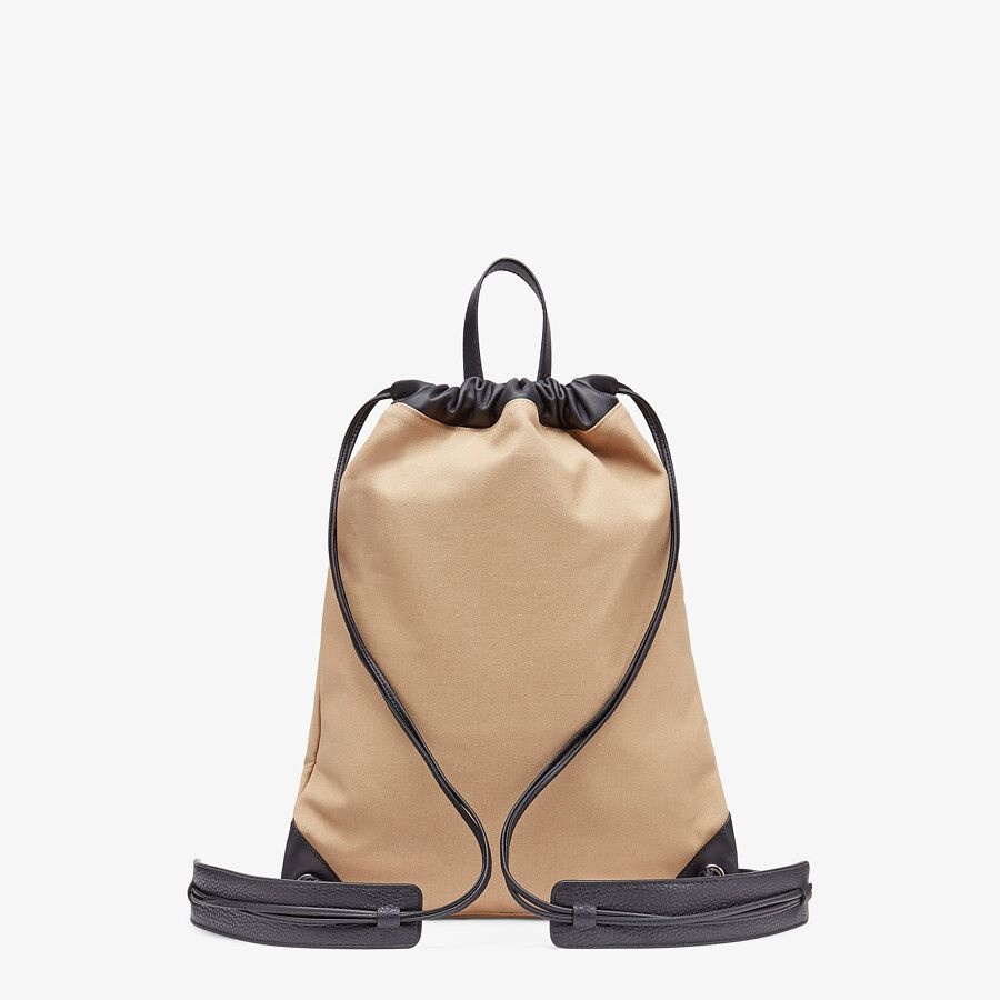 Beige canvas backpack - 3