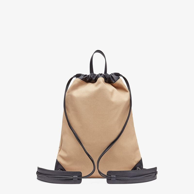 Beige canvas backpack 3