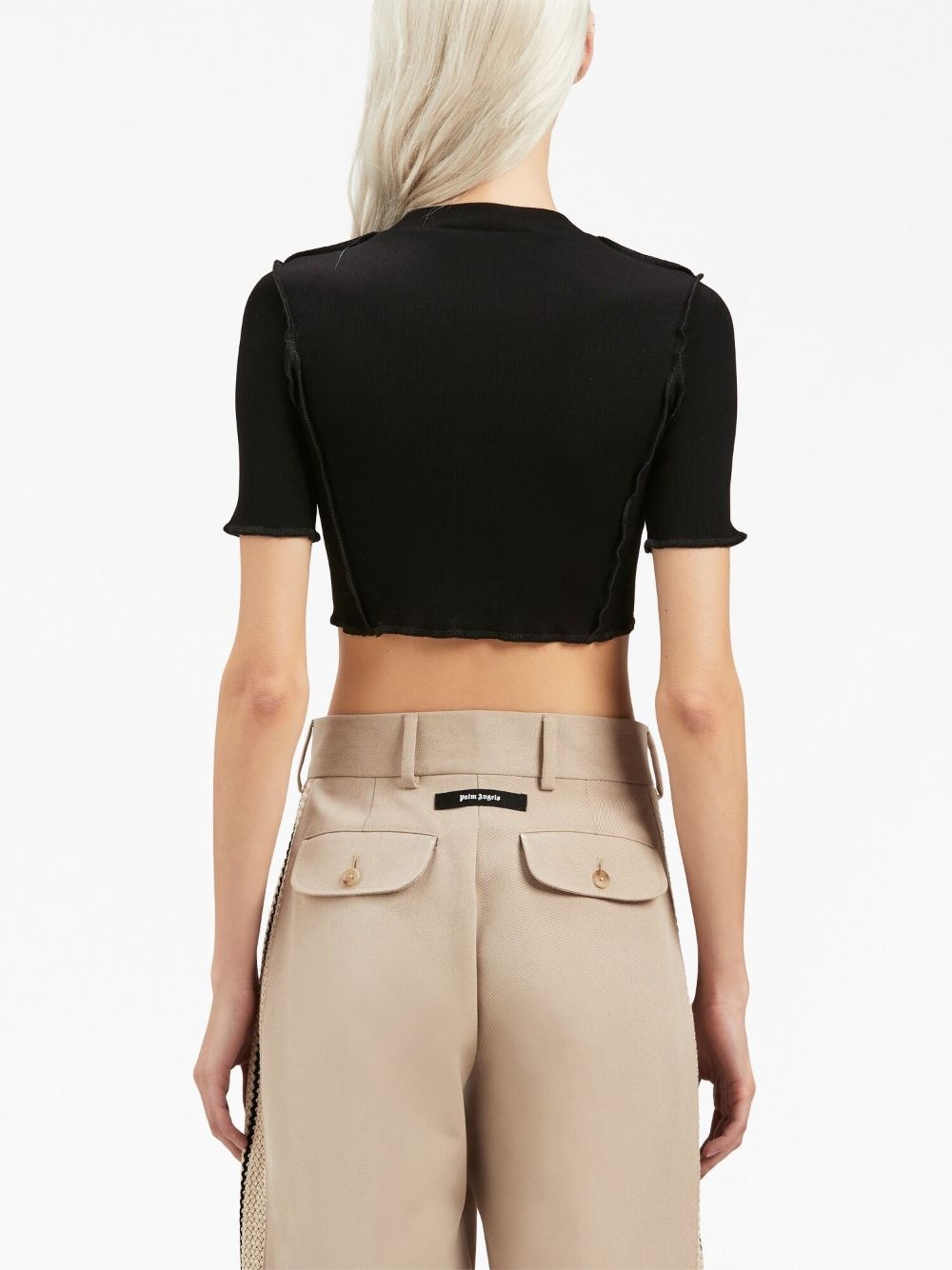 logo-print cropped top - 5