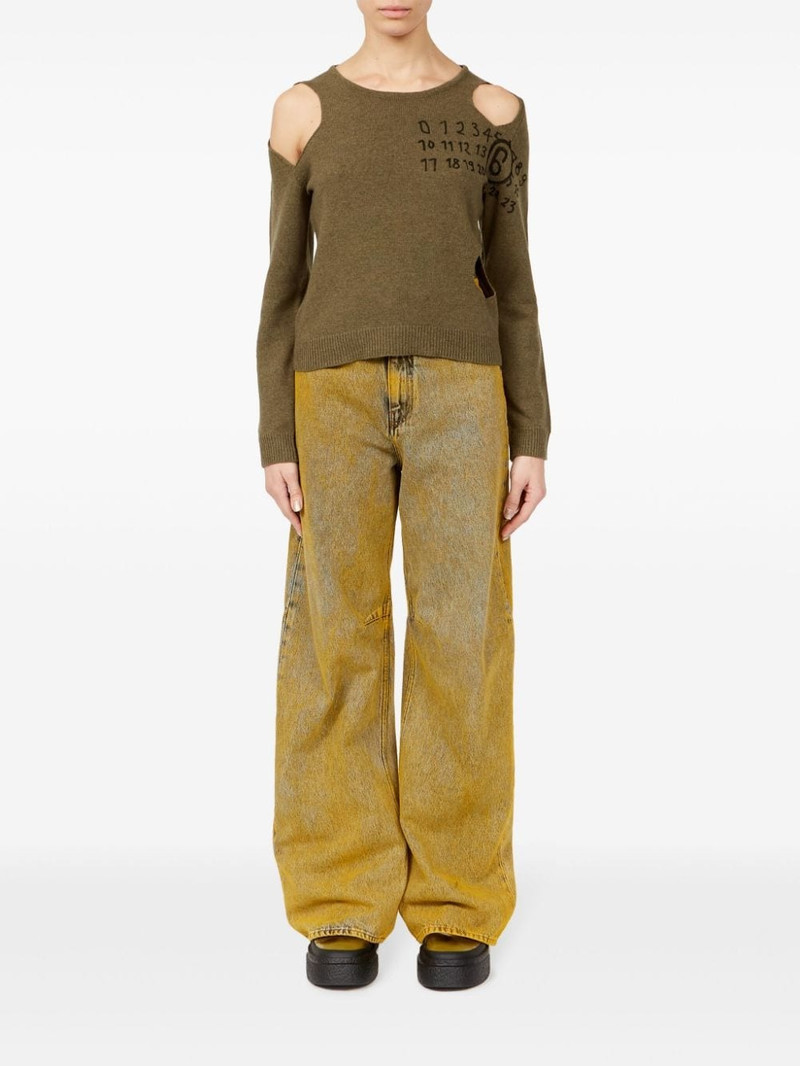 MM6 Maison Margiela number-print cut-out jumper outlook