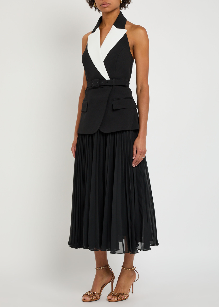 Rebecca Vallance Emma Layered Crepe and Chiffon Midi Dress - 2