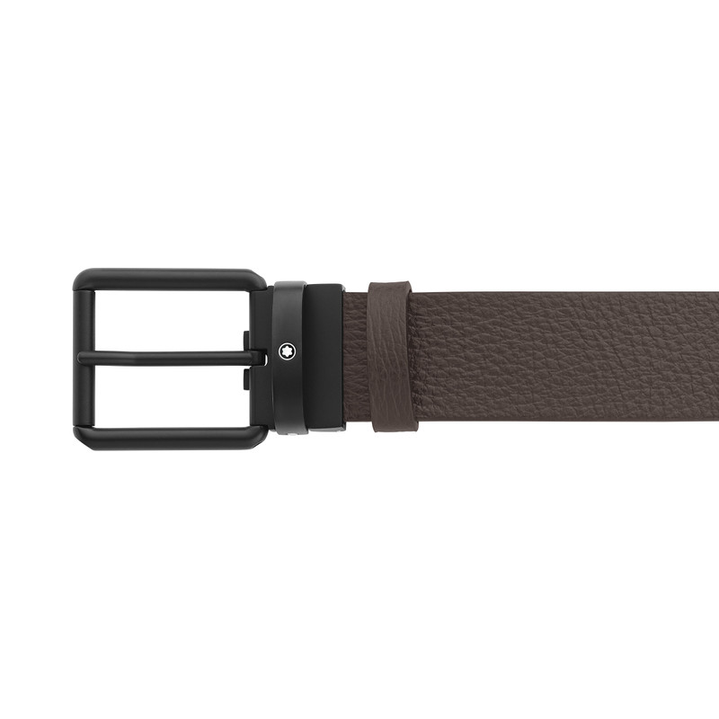 Brown/black 35 mm reversible leather belt 5