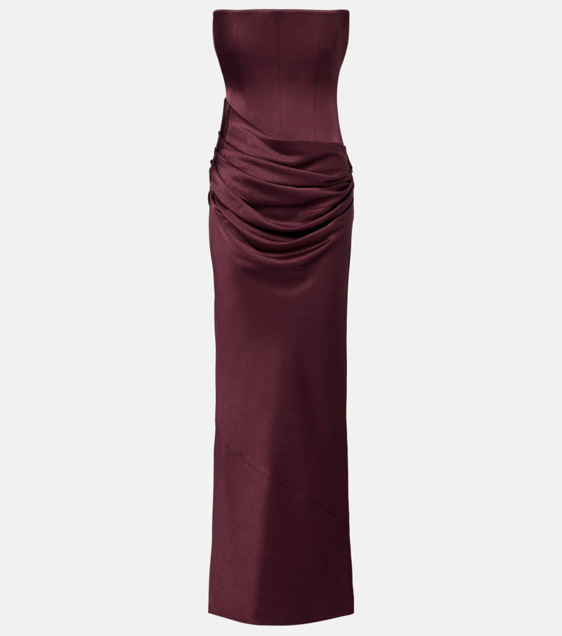Draped crêpe satin corset gown 1