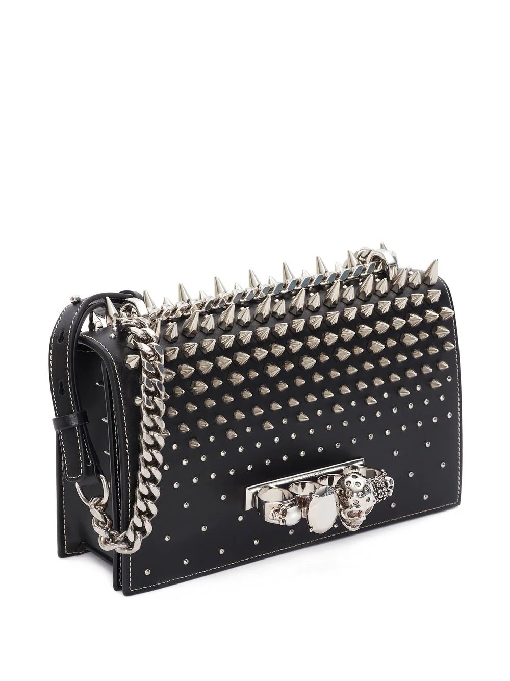 Jewelled stud-embellished satchel - 3