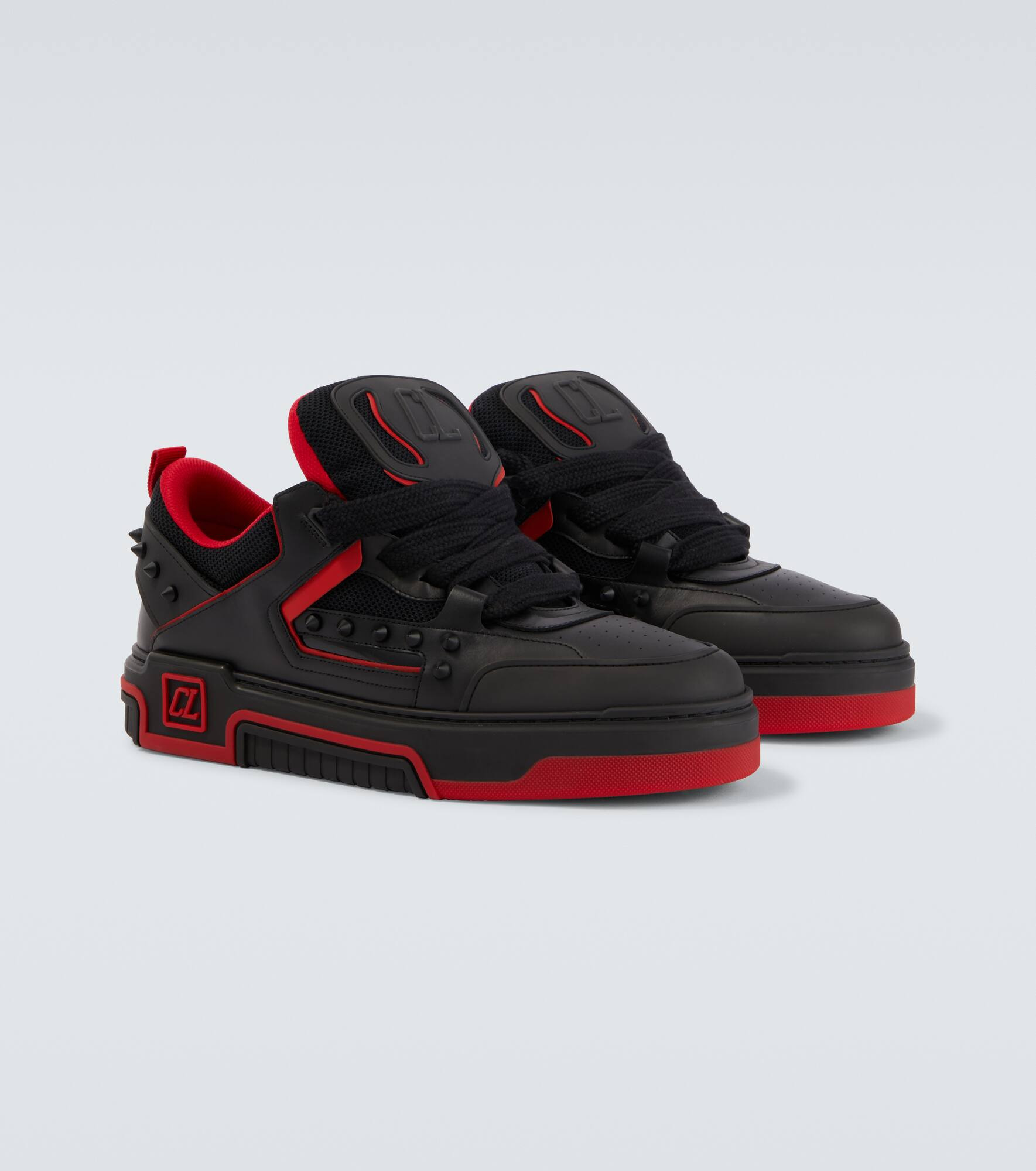 Astroskate spiked leather-trimmed sneakers - 5