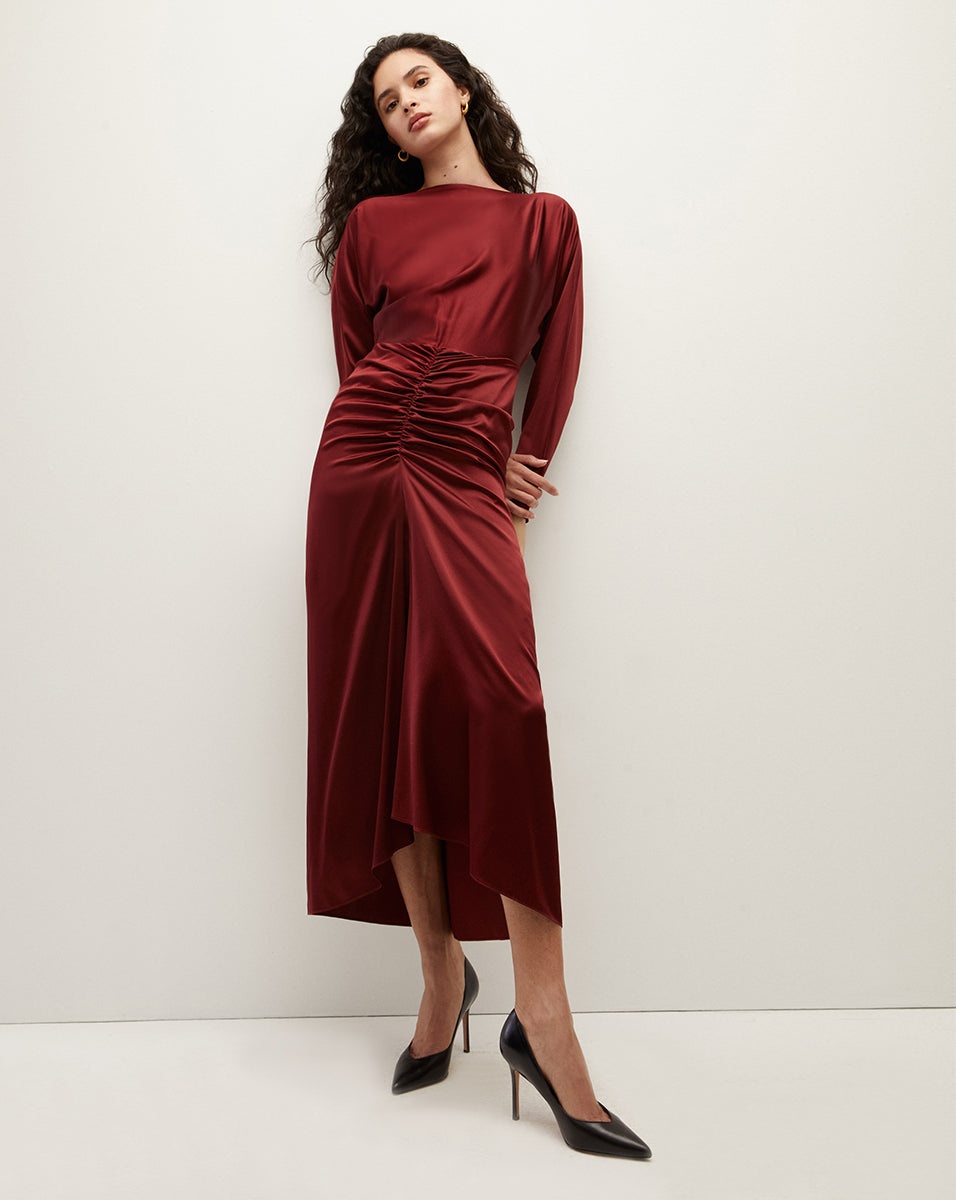 SABRI STRETCH-SILK CHARMEUSE DRESS - 3