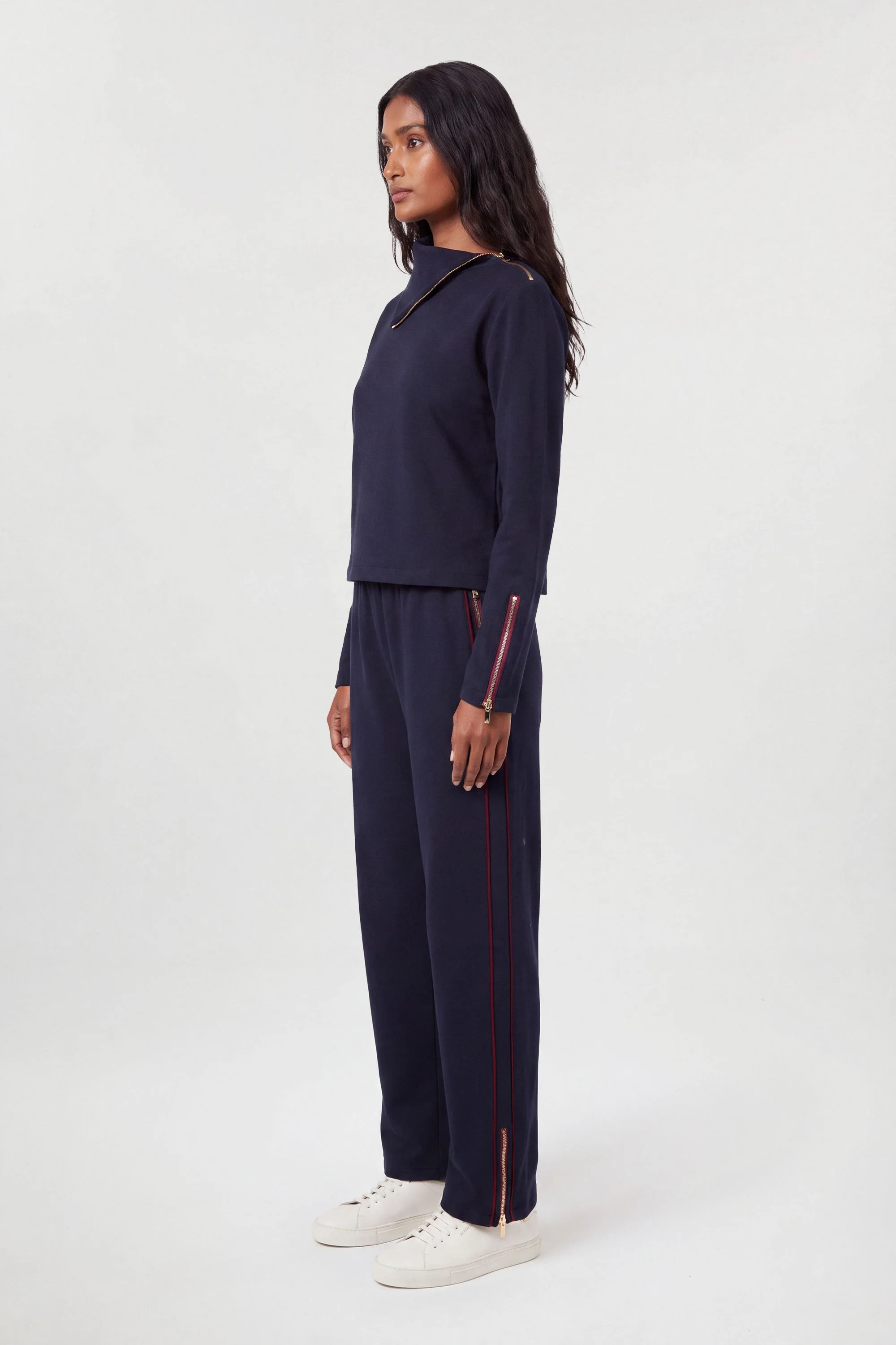 Viscose Blend Off Duty Zip Pocket Detail Trousers - 1