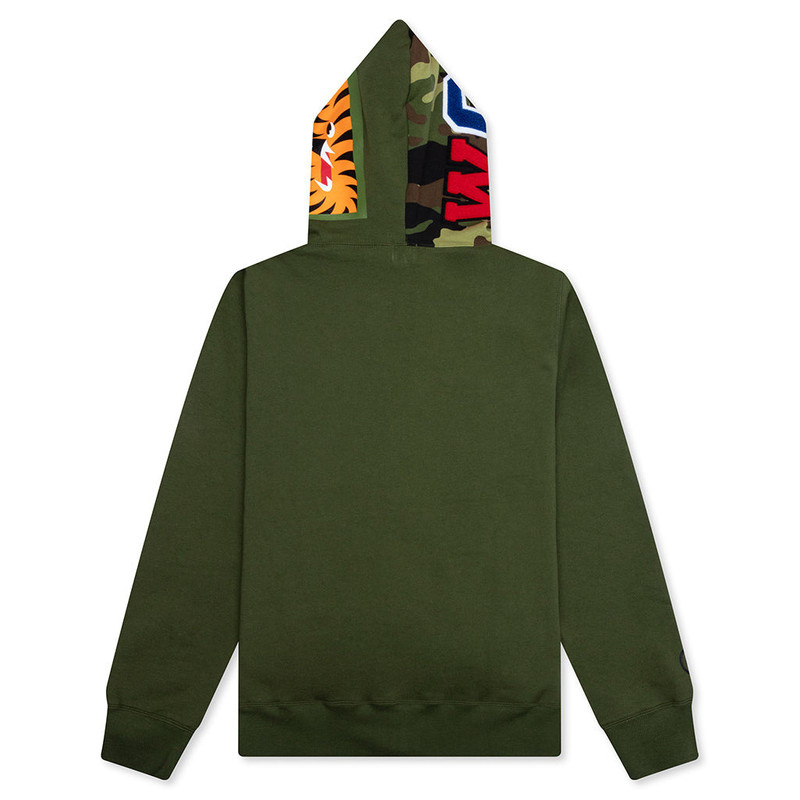 A BATHING APE® 1ST SHARK FULL ZIP HOODIE - OLIVE DRAB outlook