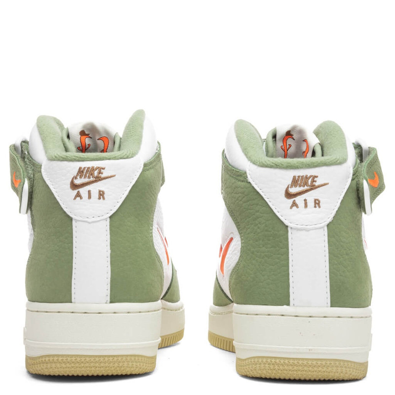 Nike NIKE AIR FORCE 1 MID QS - WHITE/TOTAL ORANGE/OIL GREEN outlook