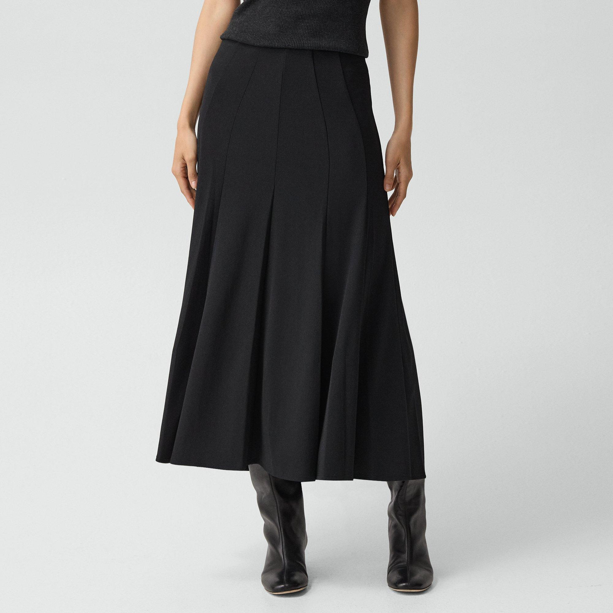 Fluted Seam Skirt in Crepe Jersey - 5